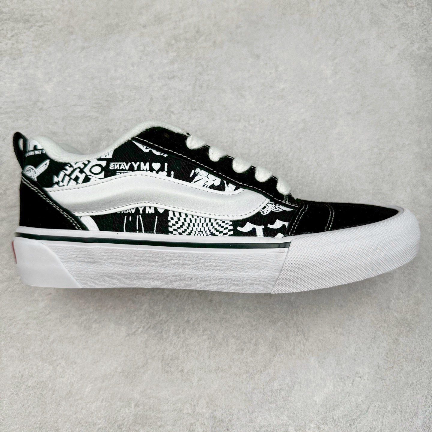 Vans Knu Skool 黑白涂鸦 面包鞋 舒适时尚防滑耐磨复古休闲板鞋 尺码：35 36 36.5 37 38 38.5 39 40 40.5 41 42 42.5 43 44-选品中心