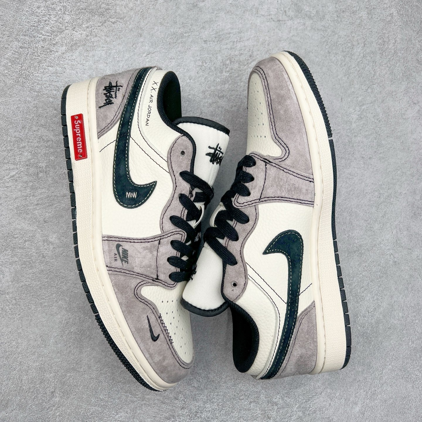 图片[3]-Air Jordan AJ1 Low 低帮定制 SJ9950-052 原厂内置气垫魔块 A模大底 头层小牛皮 鞋舌AJ原厂专用牛津布+AJ专用反口珍珠布+原厂无杂质高弹内里海棉+特殊封边弹力鞋带 尺码：36 36.5 37.5 38 38.5 39 40 40.5 41 42 42.5 43 44 44.5 45-选品中心