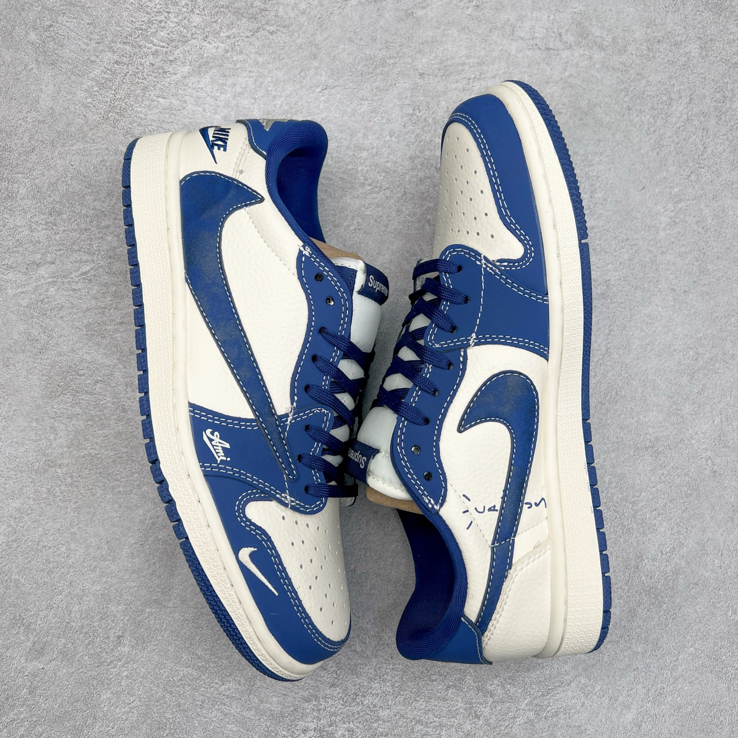 图片[3]-TS x Air Jordan AJ1 Low 倒钩低帮联名定制配色 XS2024-022 原厂内置气垫魔块 A模大底 头层小牛皮 鞋舌AJ原厂专用牛津布+AJ专用反口珍珠布+原厂无杂质高弹内里海棉+特殊封边弹力鞋带 实拍调校N版已经零色差零失真 百分百还原实物色彩所见即所得 不存在货不对板色差等低级问题 选购参考实物拍摄 不混卖不参货 只用心做好货严格选品 承诺混一赔十 尺码：36 36.5 37.5 38 38.5 39 40 40.5 41 42 42.5 43 44 44.5 45-选品中心