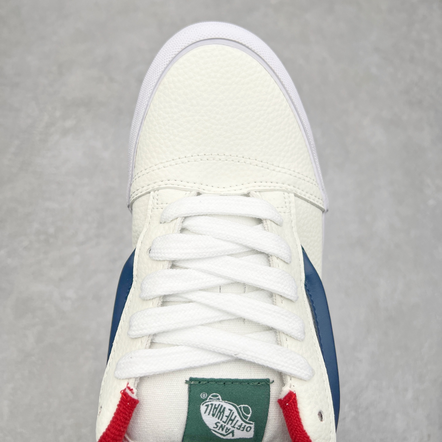 图片[4]-Vans Knu Skool 白蓝红 范斯官方 复古休闲胖胖面包鞋 肥胖版大LOGO荔枝纹牛皮面料 尺码：35 36 36.5 37 38 38.5 39 40 40.5 41 42 42.5 43 44 工艺：硫化1：1（重量1：1、真标、原钢印、材质标、鞋型标、合格证）-选品中心