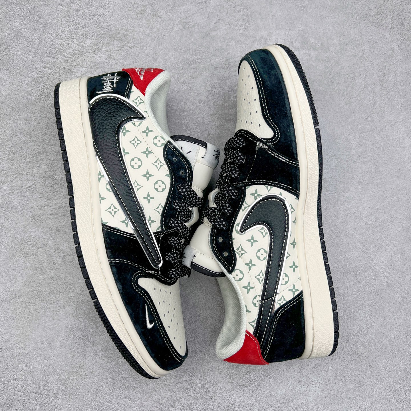 图片[3]-TS x Air Jordan AJ1 Low 倒钩低帮联名定制配色 XZ6188-770 原厂内置气垫魔块 A模大底 头层小牛皮 鞋舌AJ原厂专用牛津布+AJ专用反口珍珠布+原厂无杂质高弹内里海棉+特殊封边弹力鞋带 实拍调校N版已经零色差零失真 百分百还原实物色彩所见即所得 不存在货不对板色差等低级问题 选购参考实物拍摄 不混卖不参货 只用心做好货严格选品 承诺混一赔十 尺码：36 36.5 37.5 38 38.5 39 40 40.5 41 42 42.5 43 44 44.5 45-选品中心