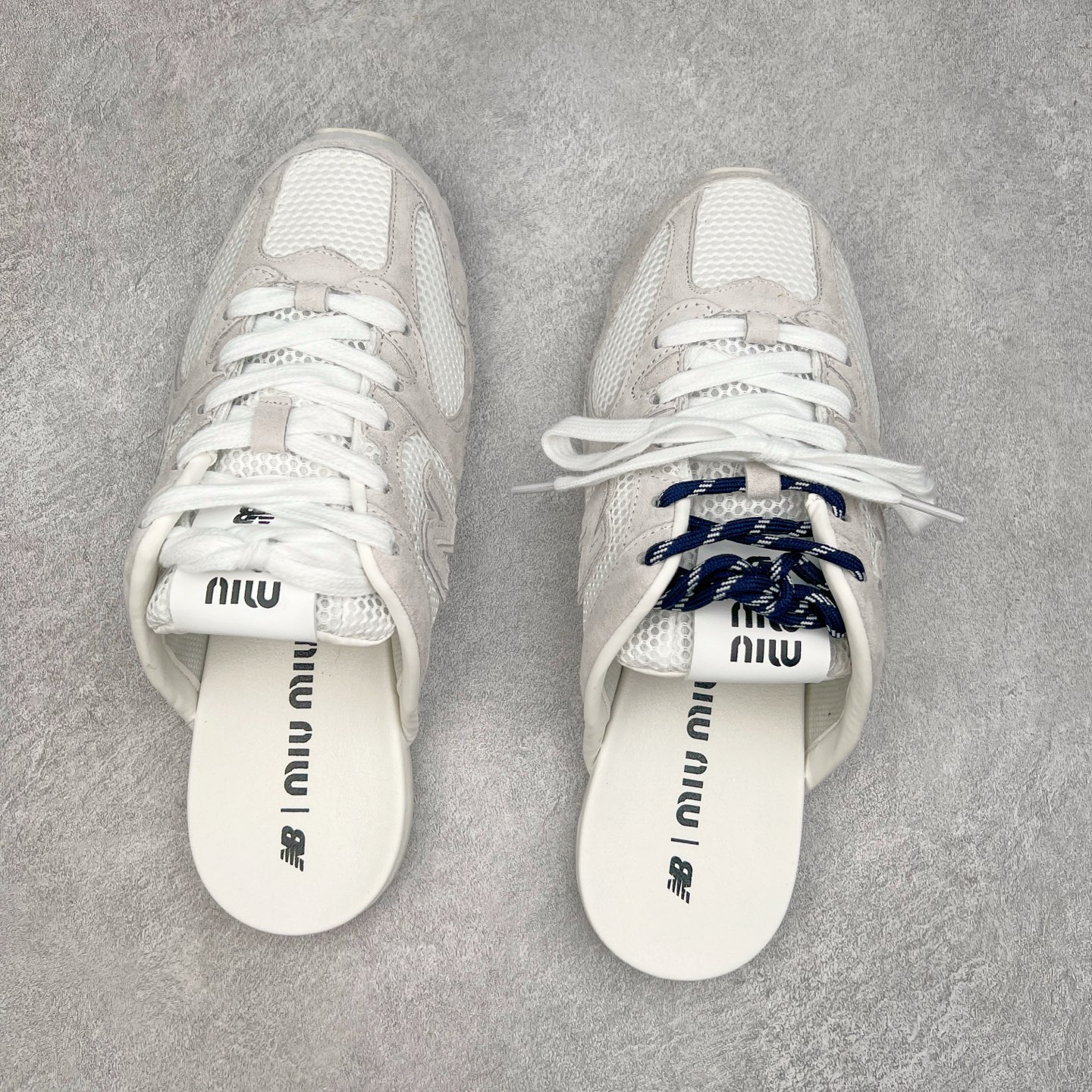 图片[3]-MiuMiu x New Balance NB530 SL 缪缪联名系列低帮经典复古休闲运动鞋半拖 近几年运动品牌与各大潮流品牌不断推出联名产品，在球鞋圈拥有极高的热度。此外，奢侈品牌和运动品牌联名也早已非新鲜事，继 Dior 和 Jordan Brand 以及 Prada 和 adidas 合作后。近日，Miu Miu与New Balance的合作基本已经成为定番，每年都会上新，而近期的最新联名也已经正式曝光，预计会在24年春夏面世！相比之前两次使用的574，这次Miu Miu带来了全新风格。采用了全新型号MR530进行设计，继续使用复古的旧化效果和去年就被带火的美拉德配色打造。Miu Miu作为千禧文化的重要推手，这次也是直接挑选了New Balance 2000年代时发布的健身跑鞋MR530。整体做旧效果非常明显，甚至有些二手鞋的感觉，多少是有点瘦巴黎世家影响了……配色方面将会推出米色和棕色两种颜色可供选择，整体覆盖了做旧麂皮，鞋舌和鞋垫和之前一致，有Miu Miu的Logo，同时搭配皮革和棉质双鞋带组成。尺码：36 37 37.5 38 38.5 39.5 40 40.5 41.5 42 42.5 43.5 44 44.5 45-选品中心