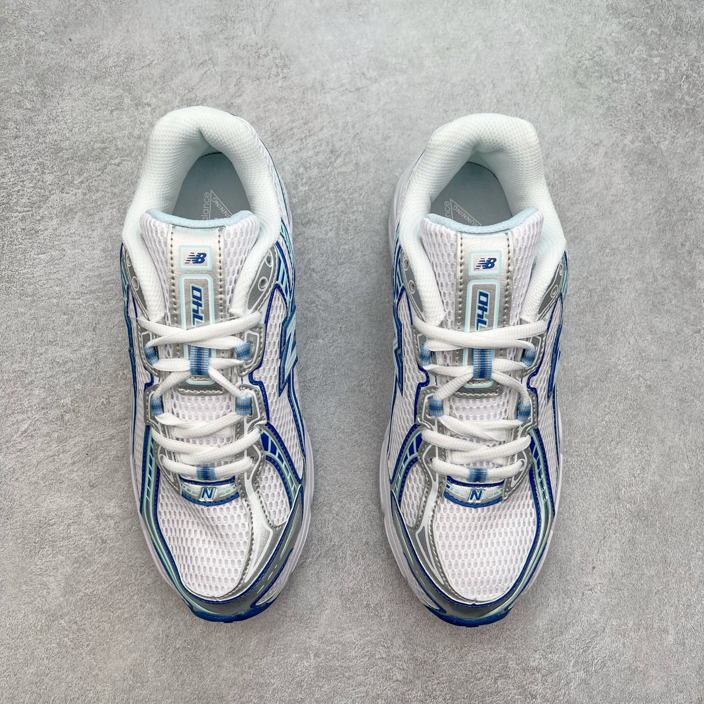 图片[2]-New Balance MR740 NB新百伦系列复古老爹风休闲运动慢跑鞋 采用轻质牛剖革拼接透气网眼衬垫织物鞋面材质 T-Beam大底提供足步弓支撑 保持步态稳定#后跟搭载外露缓震胶 鞋身整体以各种深浅不一的灰色覆盖 鞋头以淡蓝色调装饰，网眼衬垫通过不规律的色块实现做旧的美感 泛黄的鞋底更是进一步增添了复古气息 尺码：36 37 37.5 38 38.5 39.5 40 40.5 41.5 42 42.5 43 44 44.5 45-选品中心