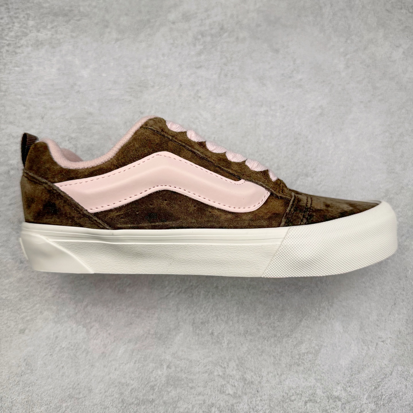 Vans Knu Skool 棕粉色 范斯官方 复古休闲胖胖面包鞋 肥胖版大LOGO全皮面料 尺码:35 36 36.5 37 38 38.5 39 40 40.5 41 42 42.5 43 44-选品中心