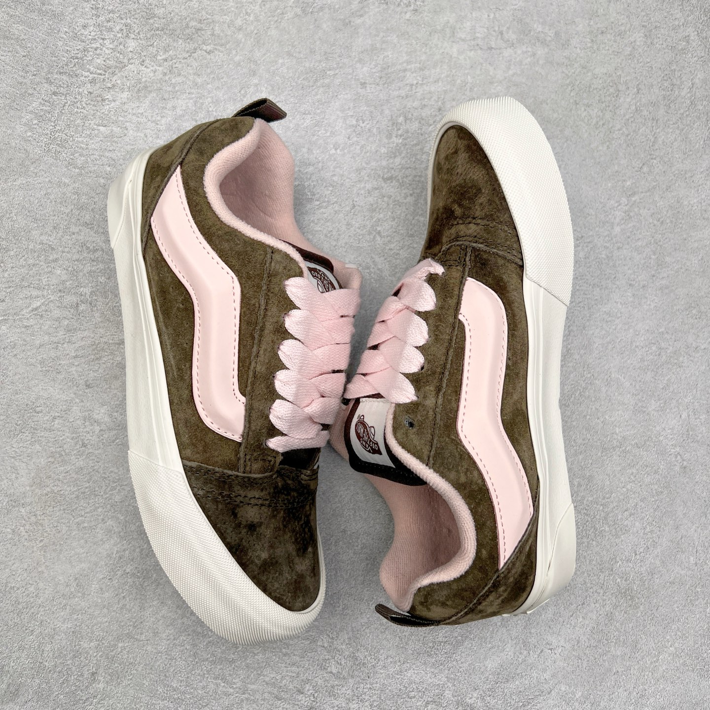 图片[3]-Vans Knu Skool 棕粉色 范斯官方 复古休闲胖胖面包鞋 肥胖版大LOGO全皮面料 尺码：35 36 36.5 37 38 38.5 39 40 40.5 41 42 42.5 43 44-选品中心