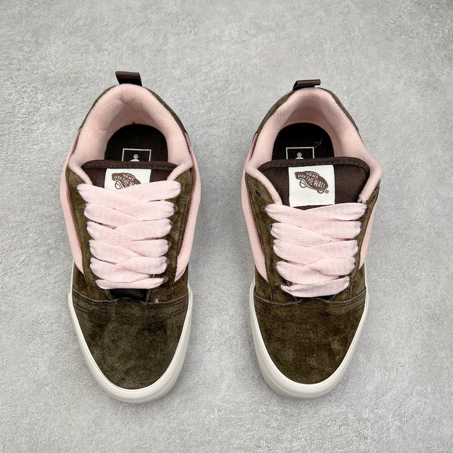图片[2]-Vans Knu Skool 棕粉色 范斯官方 复古休闲胖胖面包鞋 肥胖版大LOGO全皮面料 尺码：35 36 36.5 37 38 38.5 39 40 40.5 41 42 42.5 43 44-选品中心