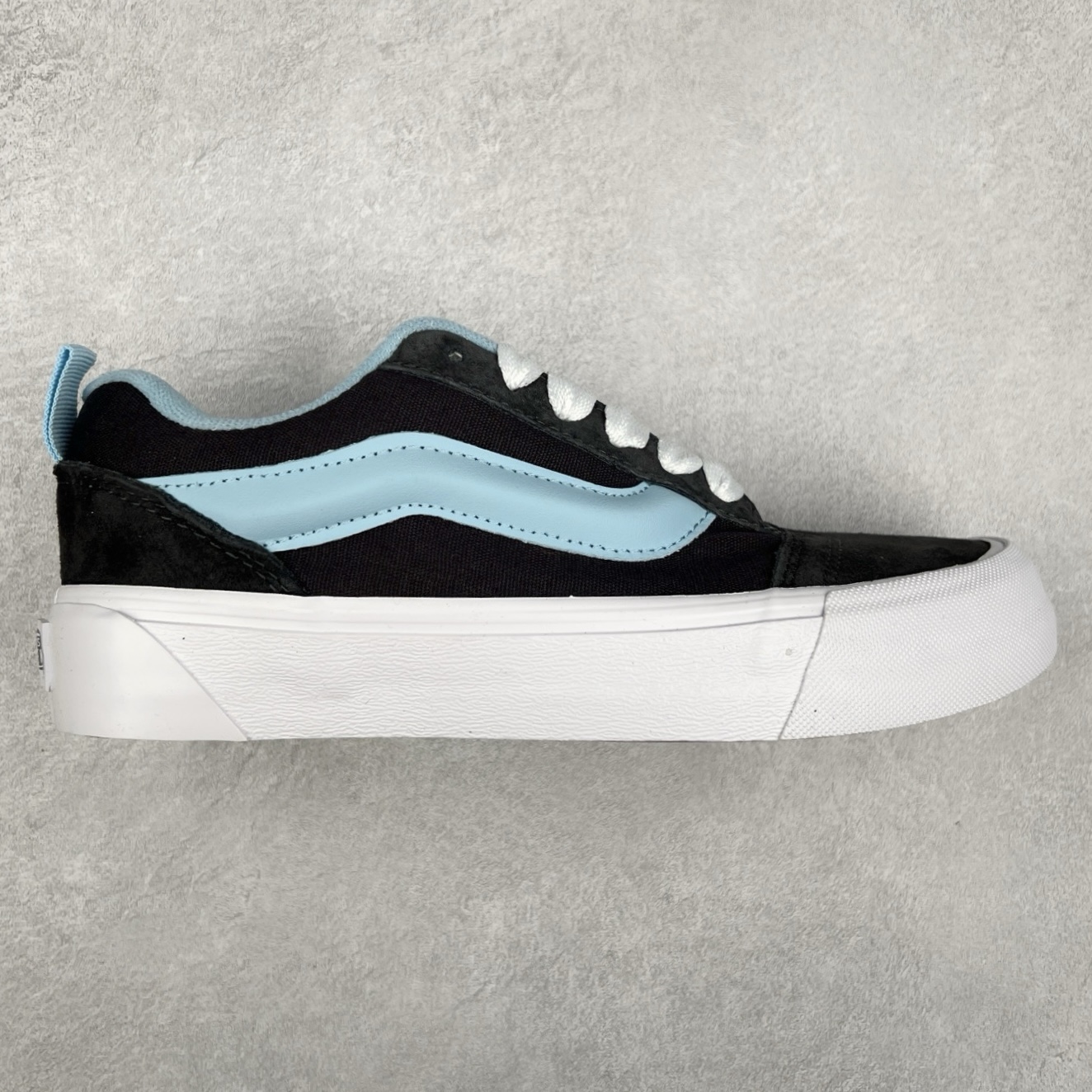 Vans Knu Skool 深灰蓝 肥胖版立体大Logo 加厚鞋舌 低帮复古休闲硫化面包鞋 尺码：35 36 36.5 37 38 38.5 39 40 40.5 41 42 42.5 43 44 45 工艺：硫化1：1（重量1：1、真标、原钢印、材质标、鞋型标、合格证）-选品中心