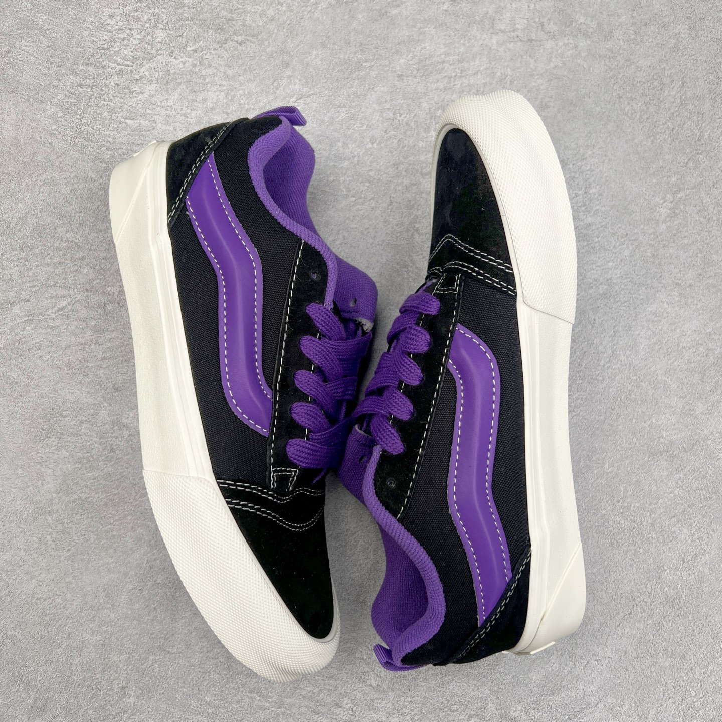 图片[3]-Vans Knu Skool 黑紫 肥胖版立体大Logo 加厚鞋舌 低帮复古休闲硫化面包鞋 尺码：35 36 36.5 37 38 38.5 39 40 40.5 41 42 42.5 43 44 工艺：硫化1：1（重量1：1、真标、原钢印、材质标、鞋型标、合格证）-选品中心