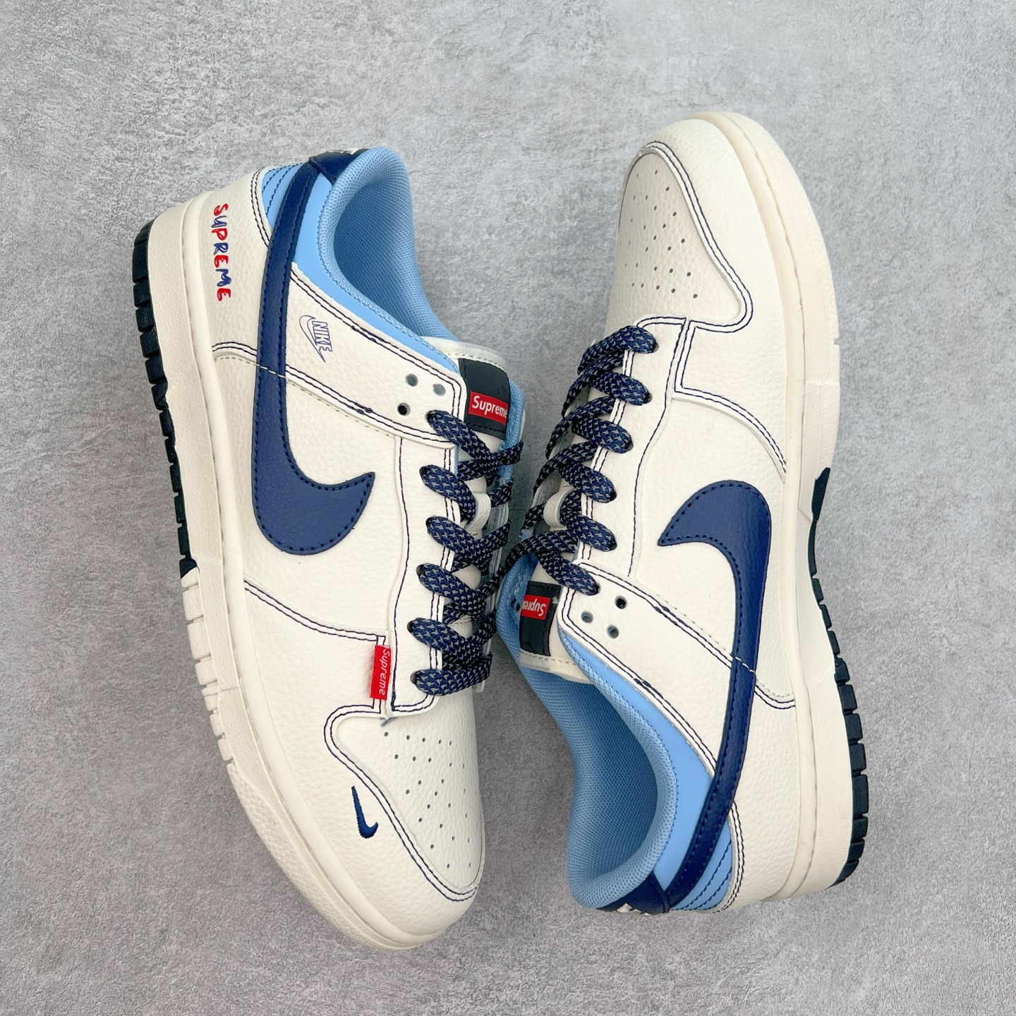 图片[3]-NK Dunk Low 定制配色 FC1688-224 大厂出品 极力推荐 原装头层材料 独家版型蒸餾加工帶來的是更好的视觉和脚感体验大厂纯原品质出货 清洁度 电绣工艺 皮料切割干净无任何毛边 细节完美 实拍调校N版已经零色差零失真 百分百还原实物色彩所见即所得 不存在货不对板色差等低级问题 选购参考实物拍摄 不混卖不参货 只用心做好货严格选品 承诺混一赔十 尺码：36 36.5 37.5 38 38.5 39 40 40.5 41 42 42.5 43 44 44.5 45-选品中心