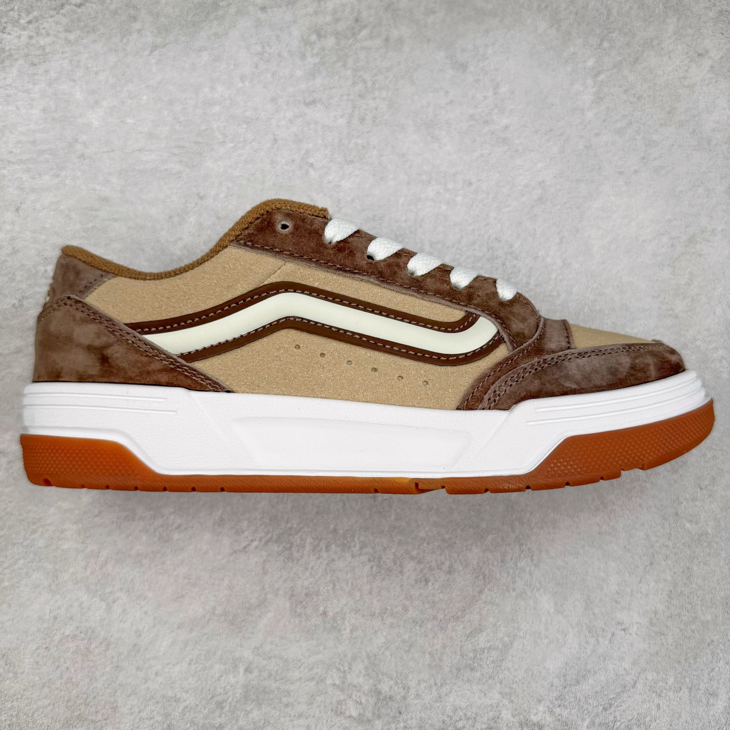 Vans Knu Skool 棕白生胶 官方新款 复古休闲胖胖面包鞋 肥胖版大Logo 原版全皮猪八面料 尺码:35 36 36.5 37 38 38.5 39 40 40.5 41 42 42.5 43 44-选品中心