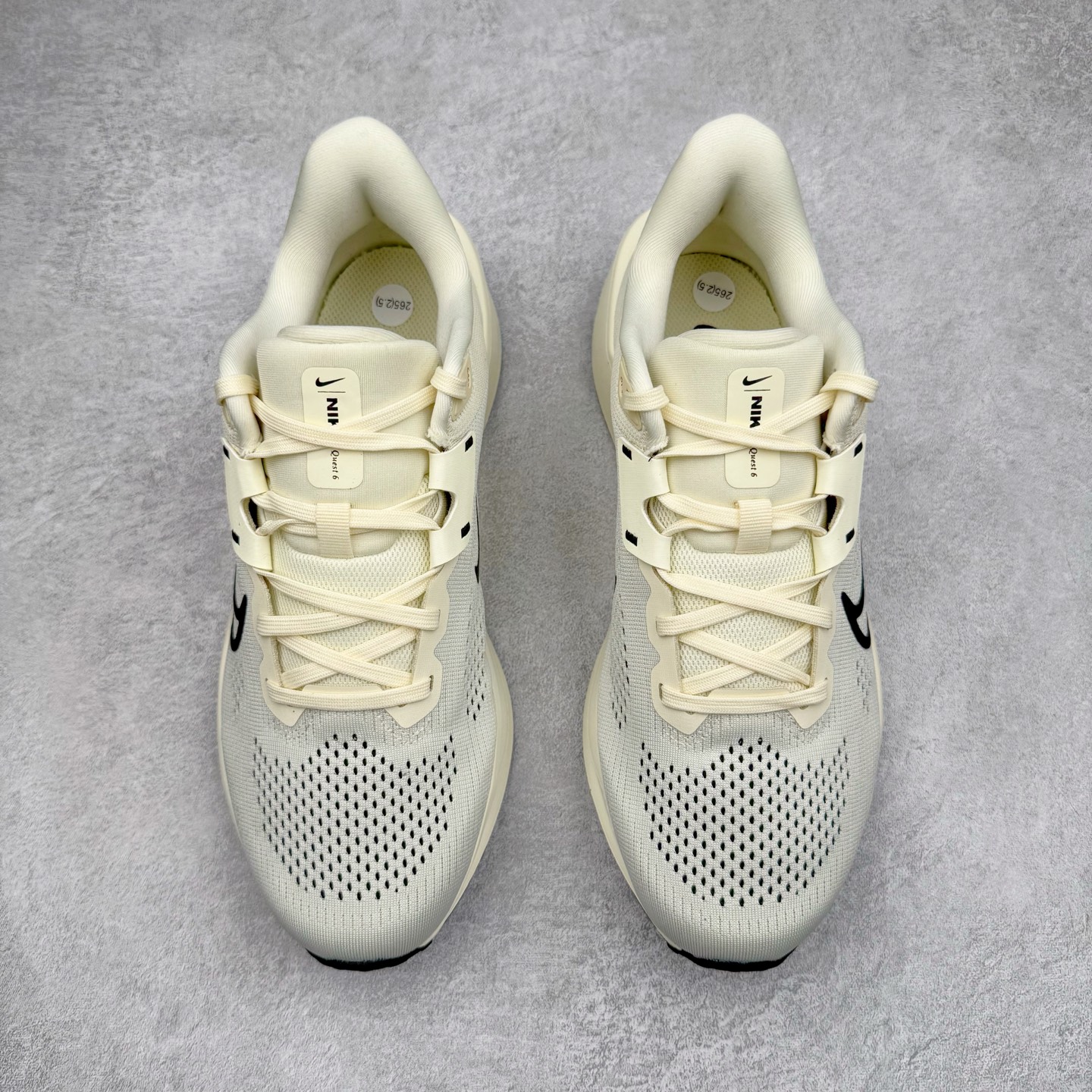 图片[2]-＃TG纯原 NK Quest 6 极致六代网面透气休闲跑步鞋 FD6033-104 简约高科技设计采用多层材料 为双足带来凉爽感受和稳固体验时尚鞋面搭配中足包覆设计 提供稳固贴合感 一层网眼布材质 在跑步期间为你带来轻盈透气性能 同时展现利落外观 加高叠层设计 为每一步带来柔软缓震性能 具备出色抓地力与耐穿着性 舒适感出众 货号：DD0204-301 尺码：36 36.5 37.5 38 38.5 39 40 40.5 41 42 42.5 43 44 44.5 45-选品中心