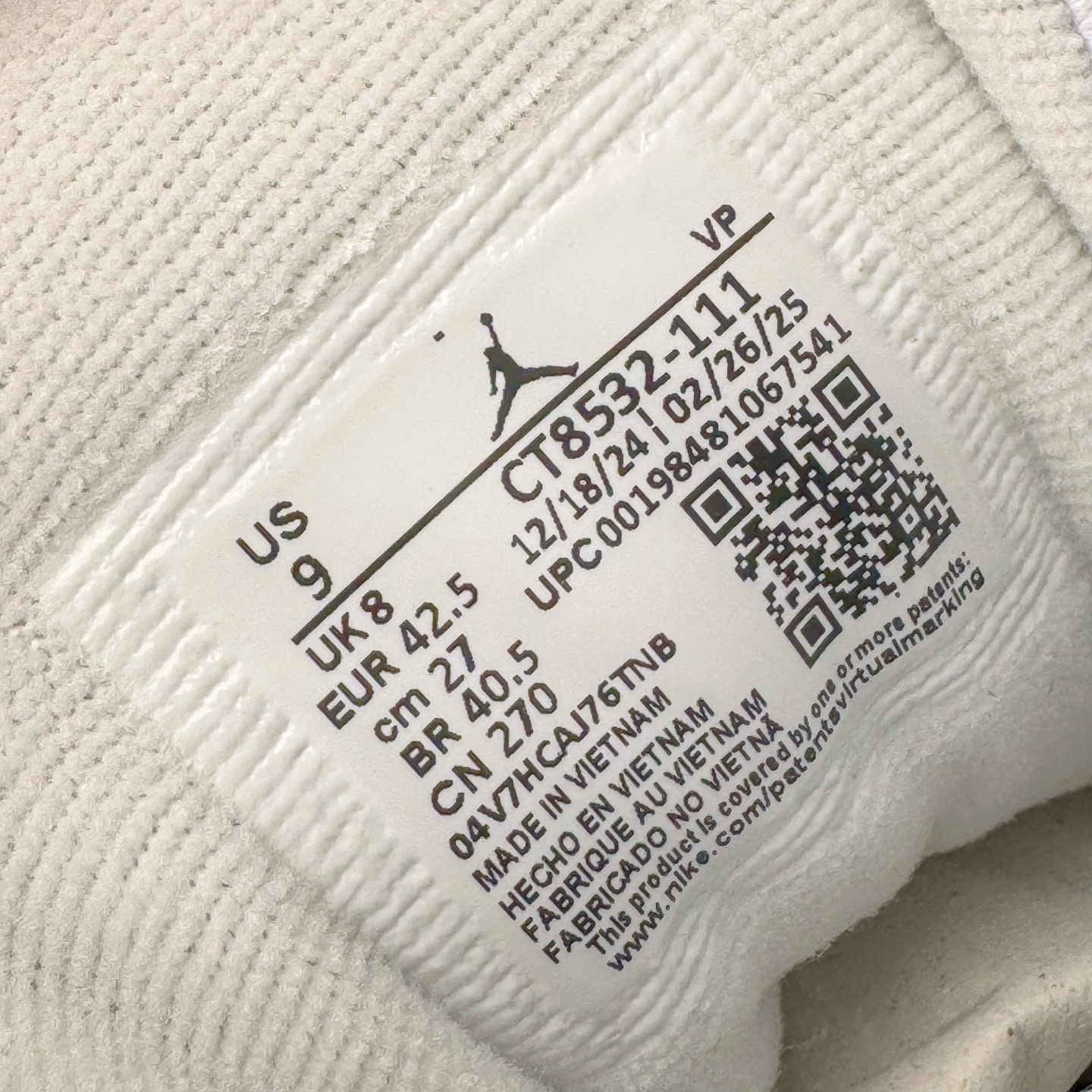 图片[12]-＃OG纯原 Air Jordan AJ3 Retro 纯白白猫 CT8532-111 原楦原纸板开发 确保原汁原味 原厂皮料质感色泽绝无偏差 完美中底拉帮 原厂中底钢印 原档案大底 如假白送 大底纹路 气垫通透度PU的回弹性均百分百还原 原厂电绣鞋舌飞人刺绣针数立体讲究精细欢迎对比正品原鞋 尺码：36 36.5 37.5 38 38.5 39 40 40.5 41 42 42.5 43 44 44.5 45 46 47.5-选品中心