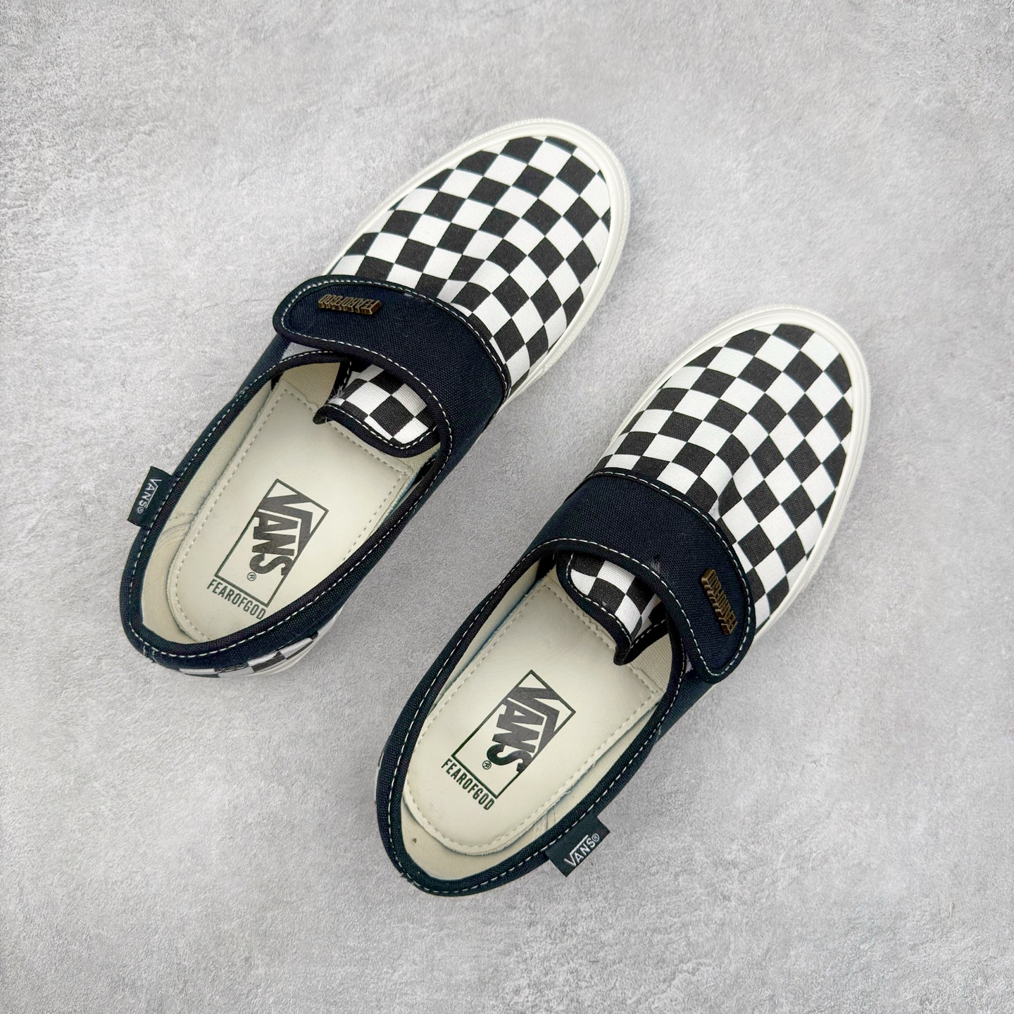 图片[3]-Fear of Fog x Vans Slip-On 47 V DX Fog高街黑白棋盘格懒人魔术贴一脚蹬帆布鞋 货号：VN0A3J9FPZR 尺码：35-44（36.5 38.5 40.5 42.5）-选品中心