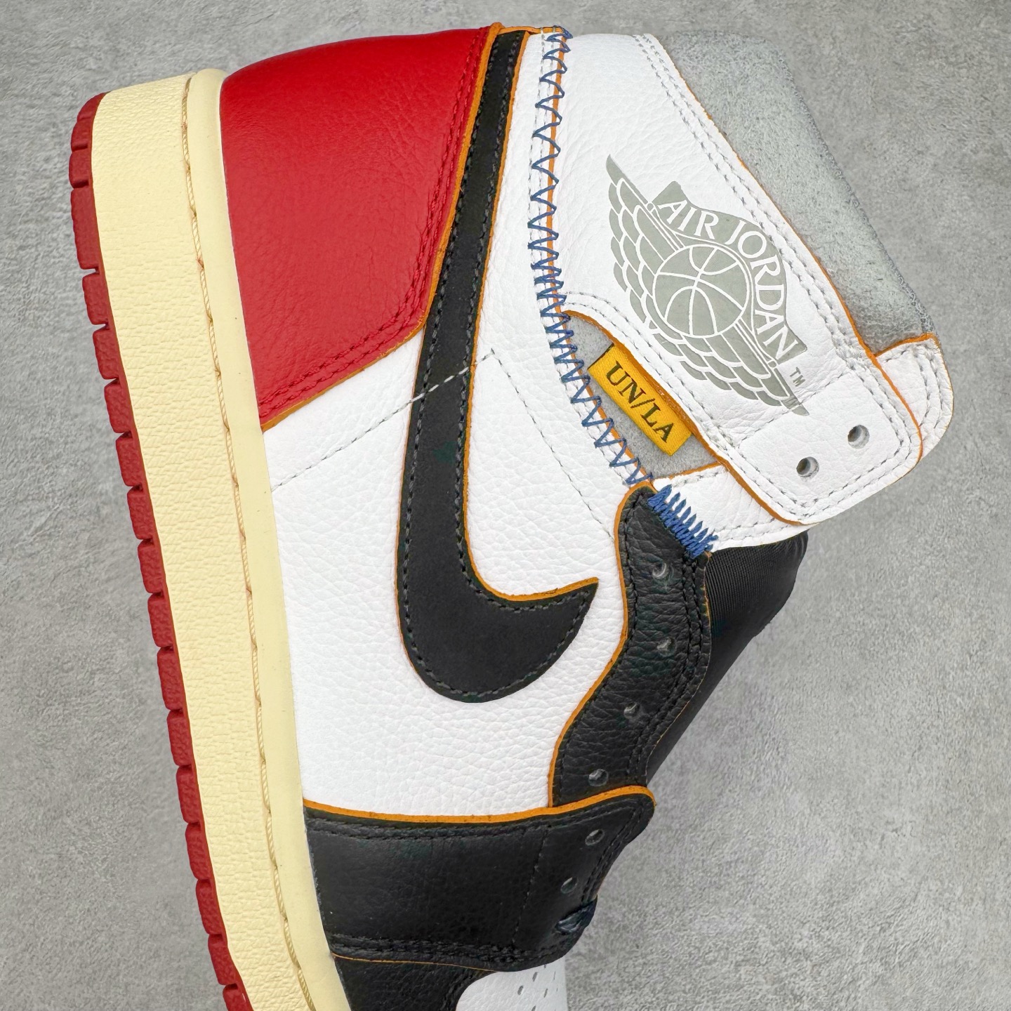 图片[6]-＃XP纯原 Union x Air Jordan AJ1 Retro High NRG 联名四色拼接黑白红 BV1300-106 原盒原配 原厂拉帮工艺 针距密度一致 全新升级网板中底 原楦原纸板开发 后跟弧度收口自然不对折 极致一眼正品既视感 原厂皮料 进口玻璃冲刀皮料裁剪零毛边 承诺百分百一致原鞋 全鞋电脑针车工艺 鞋面清洁度最高QC检验标准 控制溢胶 飞翼3D高频深度立体 鞋盒、防尘纸 均采购来自原厂 尺码：36 36.5 37.5 38 38.5 39 40 40.5 41 42 42.5 43 44 44.5 45 46 47.5-选品中心