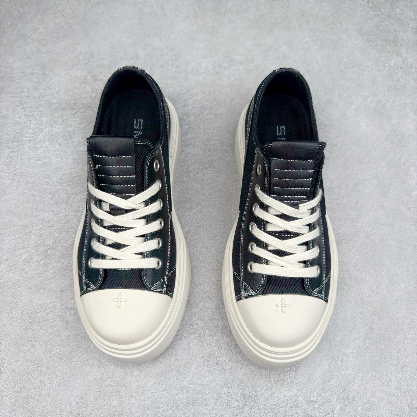 图片[2]-小红书穿搭爆款 国潮当红设计师品牌SMFK Garden Vintage Skate Low 花园系列低帮复古厚底十字花帆布休闲松糕做旧小脏板鞋 广东原产 采用棉质粗斜纹帆布洗旧磨损效果鞋面材质 外置轻量TR橡胶5.0cm厘米松糕大底 Z 尺码：35 36 37 38 39 40-选品中心