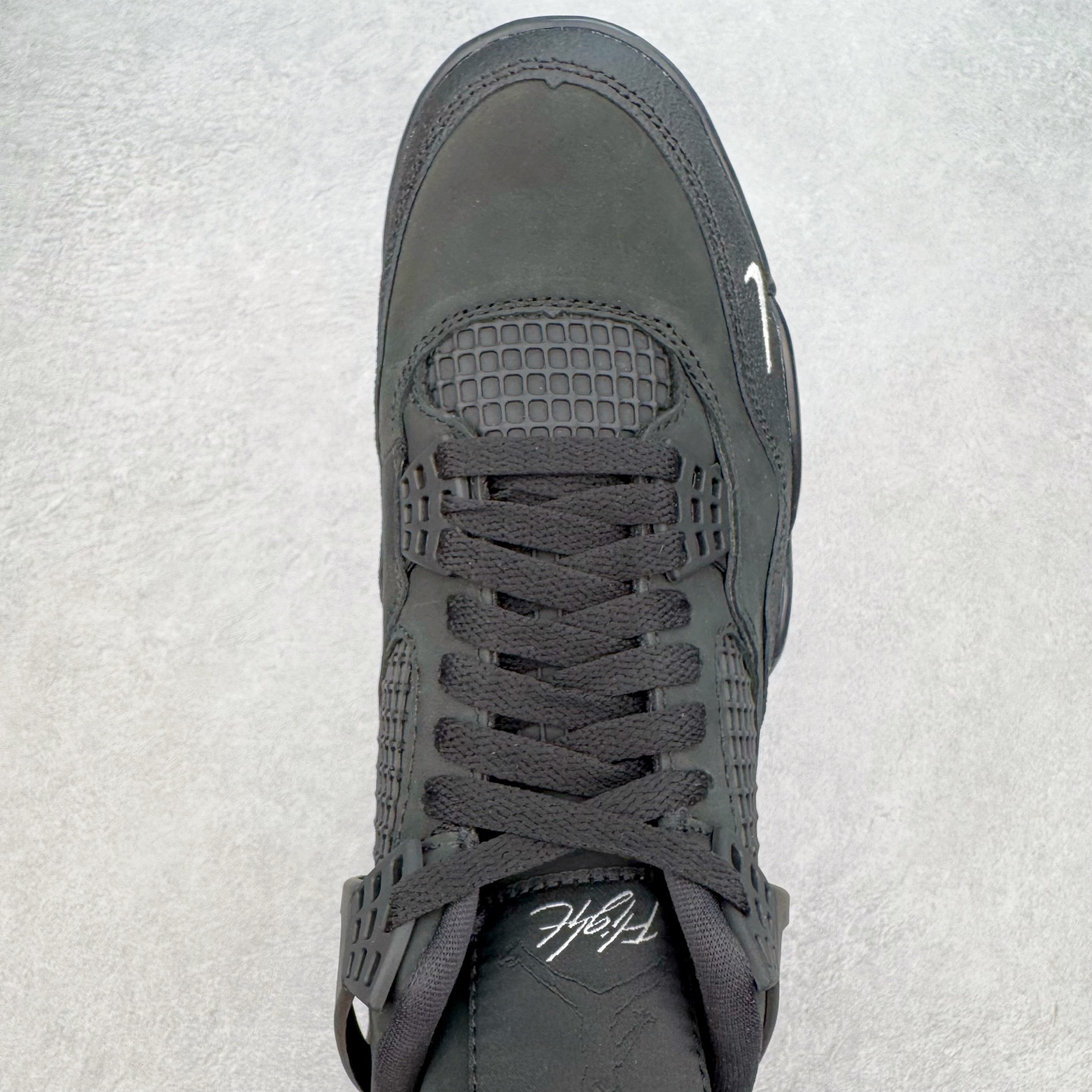 图片[4]-＃K版纯原 Nigel Sylvester x Air Jordan AJ4 Retro 联名黑魂 货号：HF4340-001 全新升级改良 原鞋原楦原纸板同源开发 完美呈现乔4的版型 内侧正确双色网格 还原细节 原厂皮料 正确气垫颜色 正确网格工艺 正确拉帮工艺 全鞋原装材料制作 原档案原模具打造 支持全方位与正品对比 尺码：40 40.5 41 42 42.5 43 44 44.5 45 46 47.5-选品中心