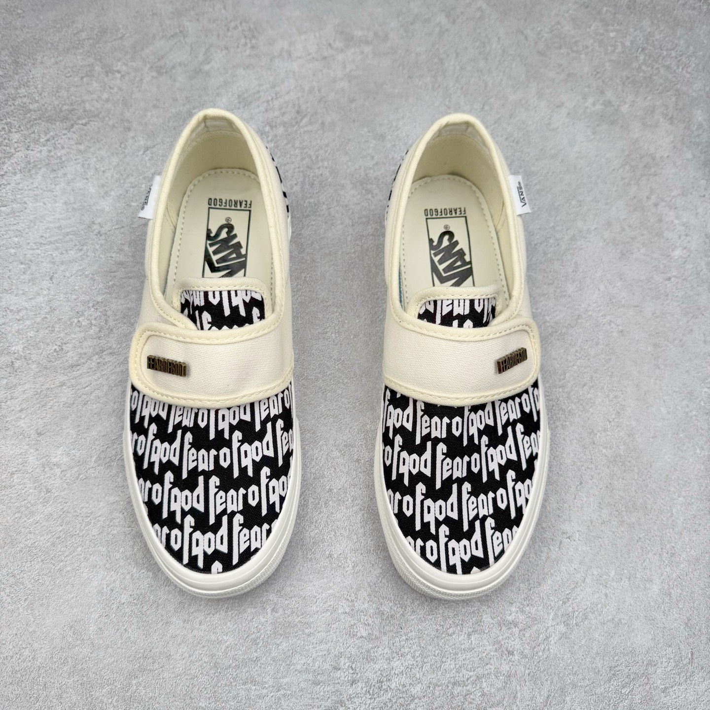 图片[2]-Fear of Fog x Vans Slip-On 47 V DX FOG联名高街黑白棋盘格懒人魔术贴一脚蹬帆布鞋 货号：VN0A3J9FPZR 尺码：35-44（36.5 38.5 40.5 42.5）-选品中心