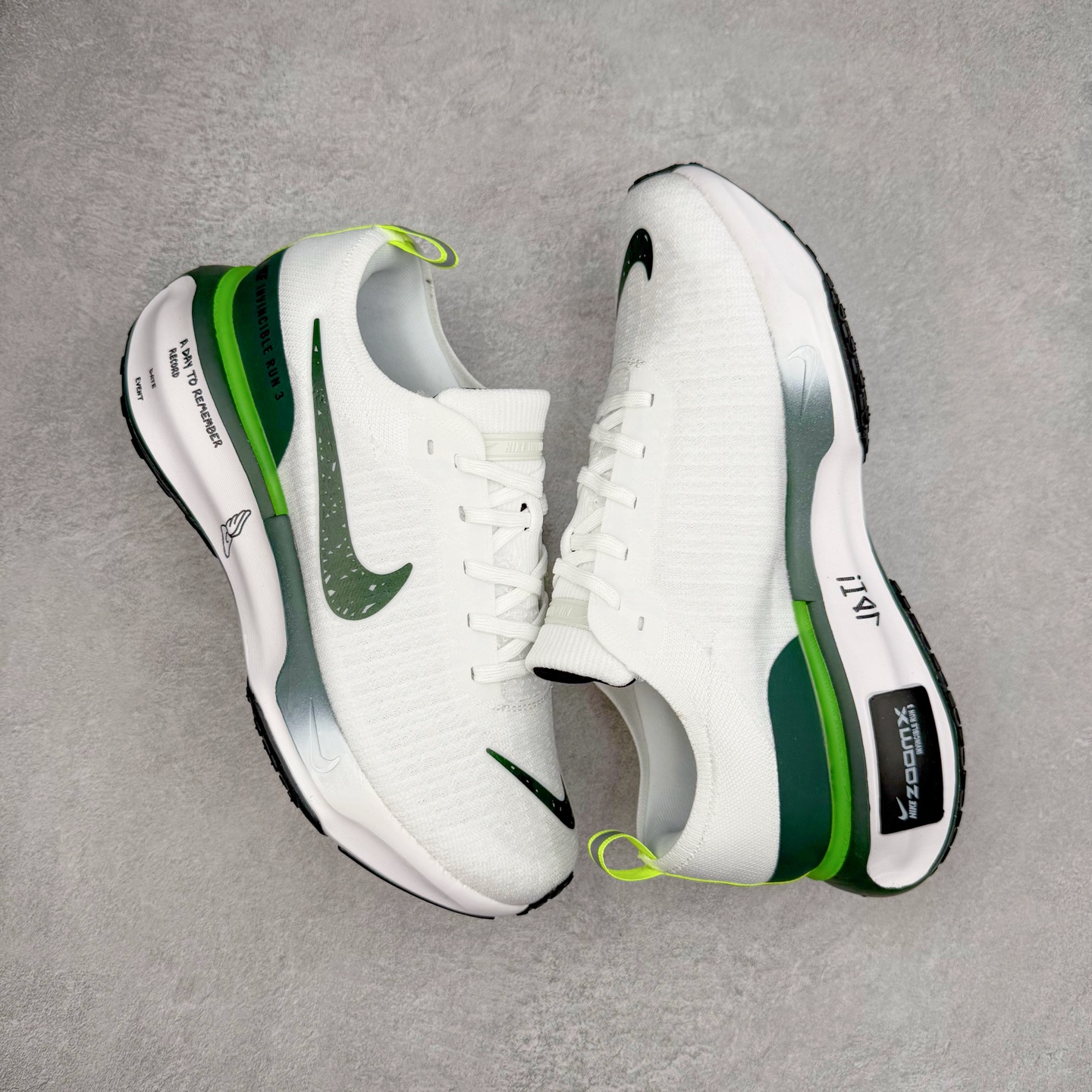 图片[3]-＃福利特价 NK ZoomX Invincible Run Flyknit FK3 不可战胜3代系列轻量飞织低帮休闲运动慢跑鞋 此鞋专为短跑运动员而生 是为 5 至 10 公里距离的赛事和训练打造 整体设计采用流线型的轻质工程网眼材质构成鞋面 并与其他 Running 旗舰鞋款同样搭载全脚掌 ZoomX 缓冲中底 搭配 Pebax 物料与橡胶外底 ZoomX StreakFly 首发配色以Prototype呈现 其灵感是来自开发期间的磨损测试 透过编号的标记与内侧的预期跑步距离突出研发过程 尺码：36 36.5 37.5 38 38.5 39 40 40.5 41 42 42.5 43 44 44.5 45-选品中心