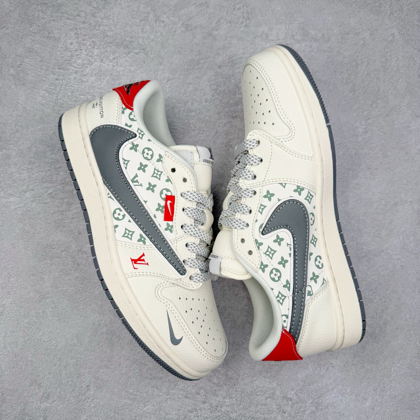 图片[3]-TS x Air Jordan AJ1 Low 倒钩低帮联名定制配色 YX5066-336 原厂内置气垫魔块 A模大底 头层小牛皮 鞋舌AJ原厂专用牛津布+AJ专用反口珍珠布+原厂无杂质高弹内里海棉+特殊封边弹力鞋带 实拍调校N版已经零色差零失真 百分百还原实物色彩所见即所得 不存在货不对板色差等低级问题 选购参考实物拍摄 不混卖不参货 只用心做好货严格选品 承诺混一赔十 尺码：36 36.5 37.5 38 38.5 39 40 40.5 41 42 42.5 43 44 44.5 45-选品中心