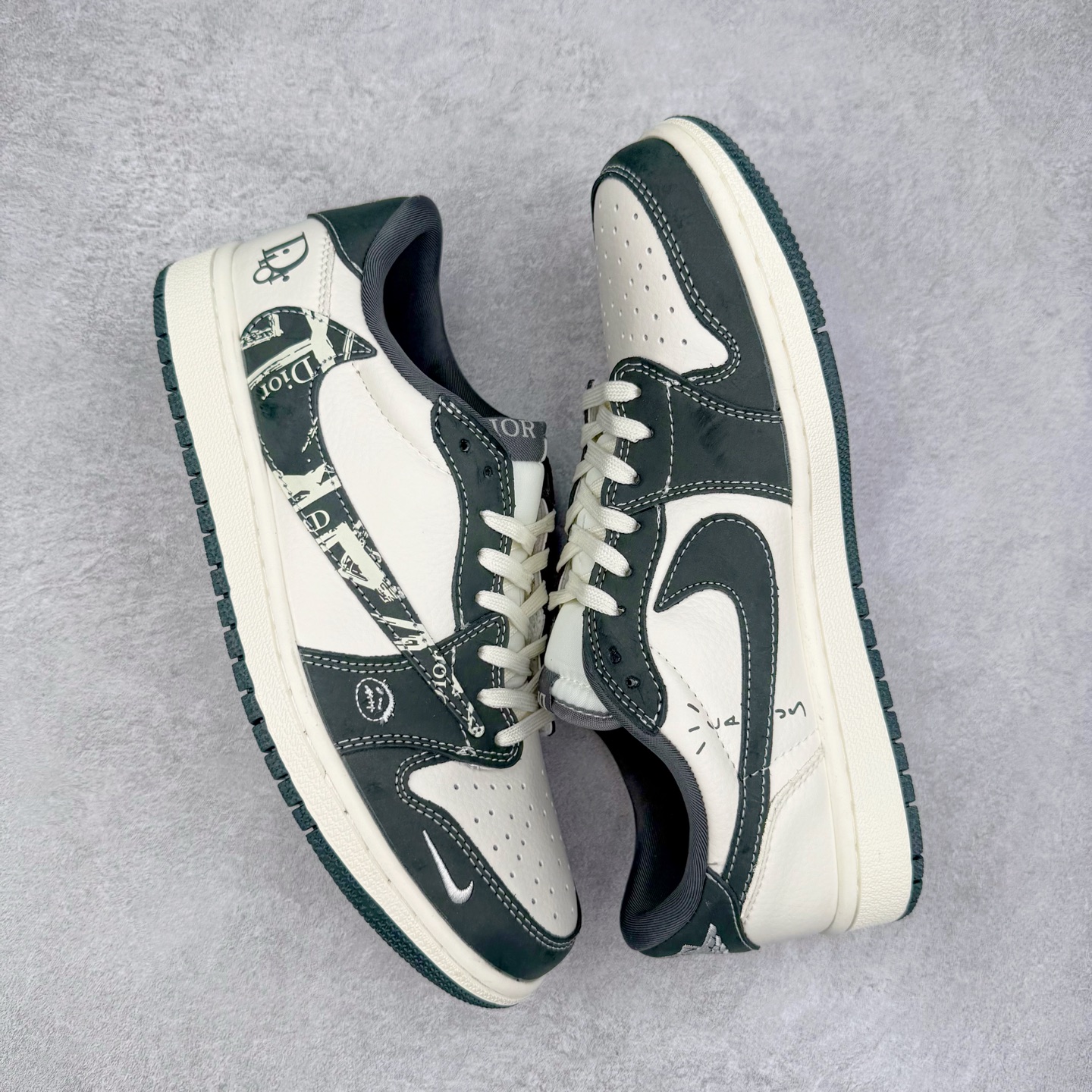 图片[3]-TS x Air Jordan AJ1 Low 倒钩低帮联名定制配色 LD2025-032 原厂内置气垫魔块 A模大底 头层小牛皮 鞋舌AJ原厂专用牛津布+AJ专用反口珍珠布+原厂无杂质高弹内里海棉+特殊封边弹力鞋带 实拍调校N版已经零色差零失真 百分百还原实物色彩所见即所得 不存在货不对板色差等低级问题 选购参考实物拍摄 不混卖不参货 只用心做好货严格选品 承诺混一赔十 尺码：36 36.5 37.5 38 38.5 39 40 40.5 41 42 42.5 43 44 44.5 45-选品中心