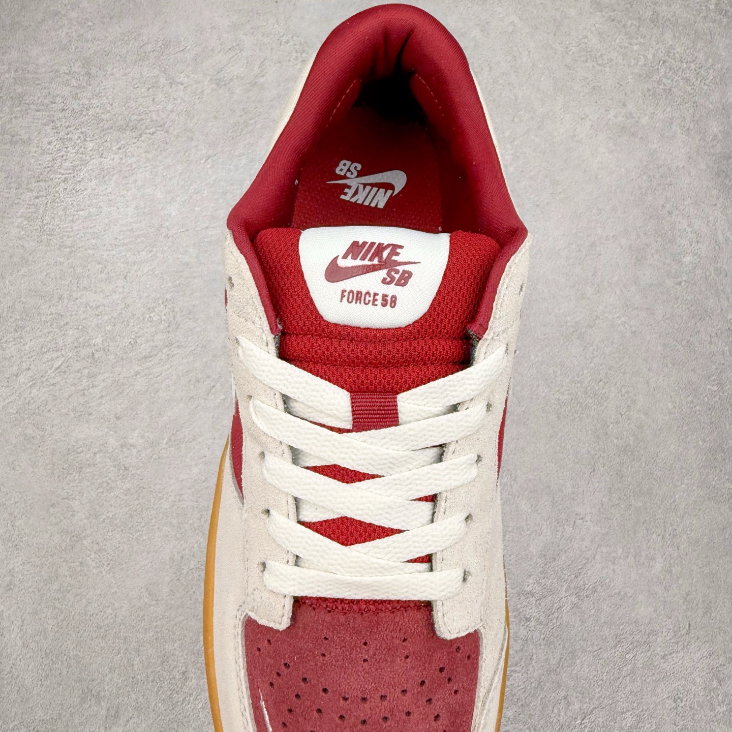 图片[5]-NK SB Force 58 空军58系列低帮休闲运动滑板板鞋 DV5477-601 鞋面由帆布和麂皮拼接 层次感丰富 搭配硫化外底 耐磨耐穿 鞋舌及中底后跟处饰有SB Logo 表明鞋款身份 采用包边设计 经久耐穿 硫化结构则有效提升灵活性 穿上这款全新推出的创意力作 助你耀动街头 尺码：36 36.5 37.5 38 38.5 39 40 40.5 41 42 42.5 43 44 45-选品中心