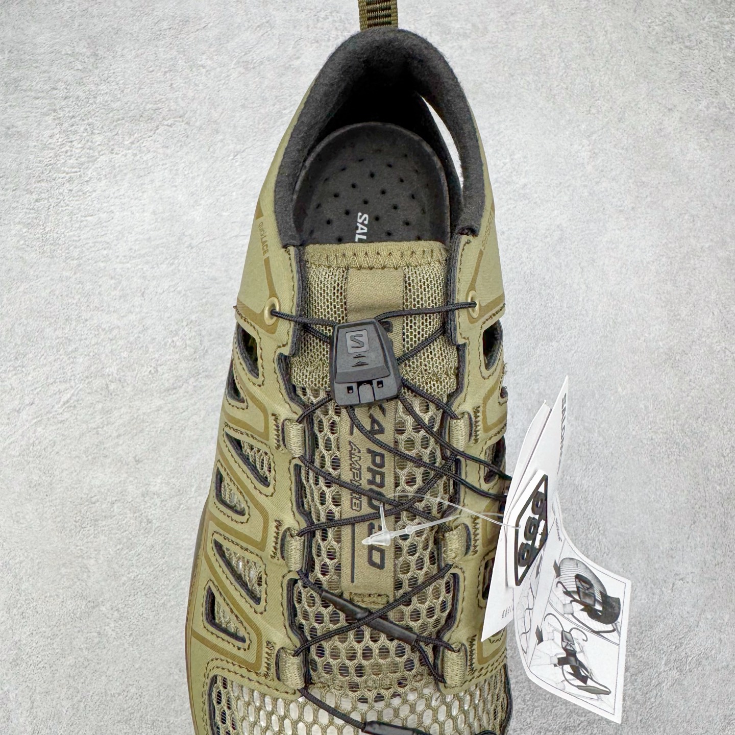 图片[5]-＃HP纯原 SALOMON XA Pro 3D AMPHIB 萨洛蒙潮流越野机能户外功能鞋 虎扑平台特供订单 耗时半年巨作 全套原纸板楦头开发 原厂特供网布配套加持 确保原汁原味 完美呈现版型 原档数据独家私模五层组合大底 男女鞋同步官方开发至46.5 原装Ortholite轻量化鞋垫 中底布带钢印编号 原厂TPU锁扣 进口港宝加持 后跟自然饱满 还原公司包裹性 鞋面采用SENSIFT贴合技术 全方位贴合包裹脚型 鞋跟部鞋底牵引设计 提供强大的抓地性能 更适应野外崎岖不平的道路 其3D ADVANCED CHASSIS底盘 材料轻量大化 钉齿设计更具稳定性 防护性 鞋底易磨损区运用CONTAGRIP高耐磨材料 应对城市硬质路面长距离跑考验 尺码：36 36.5 37.5 38 38.5 39 40 40.5 41 42 42.5 43 44 44.5 45 46 46.5-选品中心