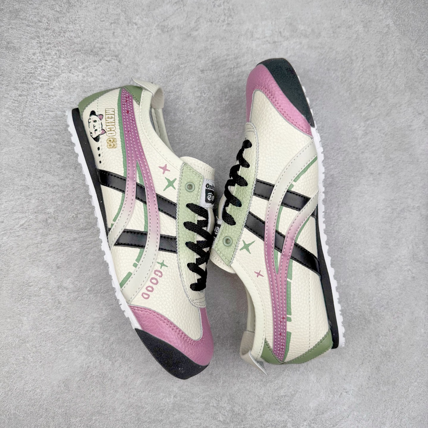 图片[3]-Asics Onitsuka Tiger MEXICO 66 亚瑟士鬼冢虎复古经典板鞋 市场王者选手 海外订单工厂出品 长期生产补货永不断码 超成熟稳定的做工品控 原装全套纸板楦头开发 原汁原味 完美呈现版型 私模正确鞋底咬花纹路 一比一鞋头弧度高度鞋身弧度 绝不口嗨 细节品控鞋型随意秒杀市面 原档咬花纹路私模大底 一个单元有六个三角形 总体形拼接呈现花瓣状 官方四联吊牌 原装Ortholite轻量化鞋垫 原盒原配 质保卡 说明书 钢印防尘纸 纸板中底带钢印 乳胶组合鞋垫 支持全方位的对比专柜 产品从款式颜色造型上体现出追求舒适和细节的完美 鞋类更是推崇手工制作的严谨与完美 融舒适性与可穿性的设计风格 注重细节的完美和别致魅力 既保持稳重 又不失轻松的时尚感 尺码：36 37 37.5 38 39 39.5 40 40.5 41.5 42 42.5 43.5 44 45-选品中心