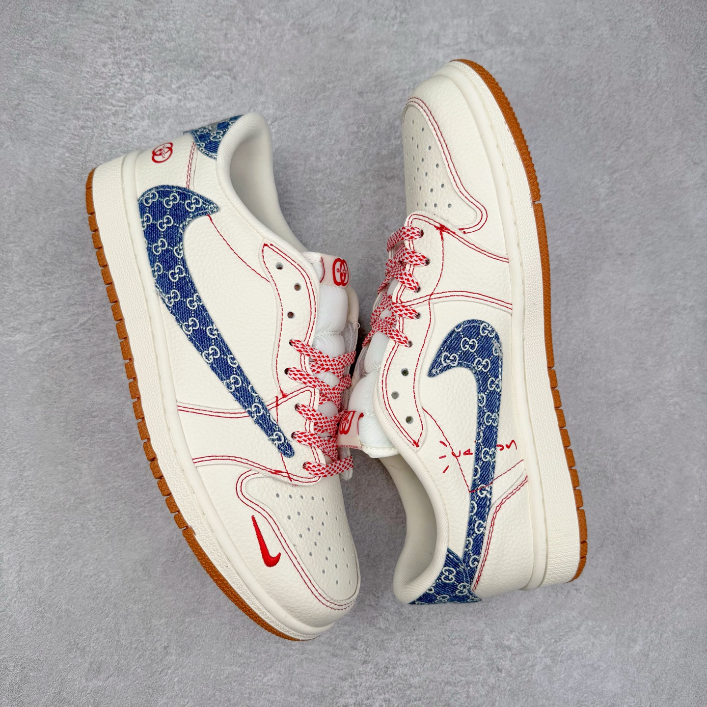 图片[3]-TS x Air Jordan AJ1 Low 倒钩低帮联名定制配色 XQ1979-001 原厂内置气垫魔块 A模大底 头层小牛皮 鞋舌AJ原厂专用牛津布+AJ专用反口珍珠布+原厂无杂质高弹内里海棉+特殊封边弹力鞋带 实拍调校N版已经零色差零失真 百分百还原实物色彩所见即所得 不存在货不对板色差等低级问题 选购参考实物拍摄 不混卖不参货 只用心做好货严格选品 承诺混一赔十 尺码：36 36.5 37.5 38 38.5 39 40 40.5 41 42 42.5 43 44 44.5 45-选品中心