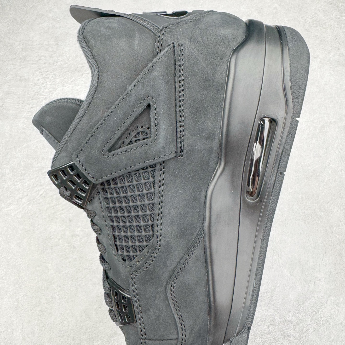图片[7]-＃K版纯原 Air Jordan AJ4 Retro 新黑猫 2025 FV5029-010 全新升级改良 原鞋原楦原纸板同源开发 完美呈现乔4的版型 内侧正确双色网格 还原细节 原厂皮料 正确气垫颜色 正确网格工艺 正确拉帮工艺 全鞋原装材料制作 原档案原模具打造 支持全方位与正品对比 尺码：36 36.5 37.5 38 38.5 39 40 40.5 41 42 42.5 43 44 44.5 45 46 47.5-选品中心
