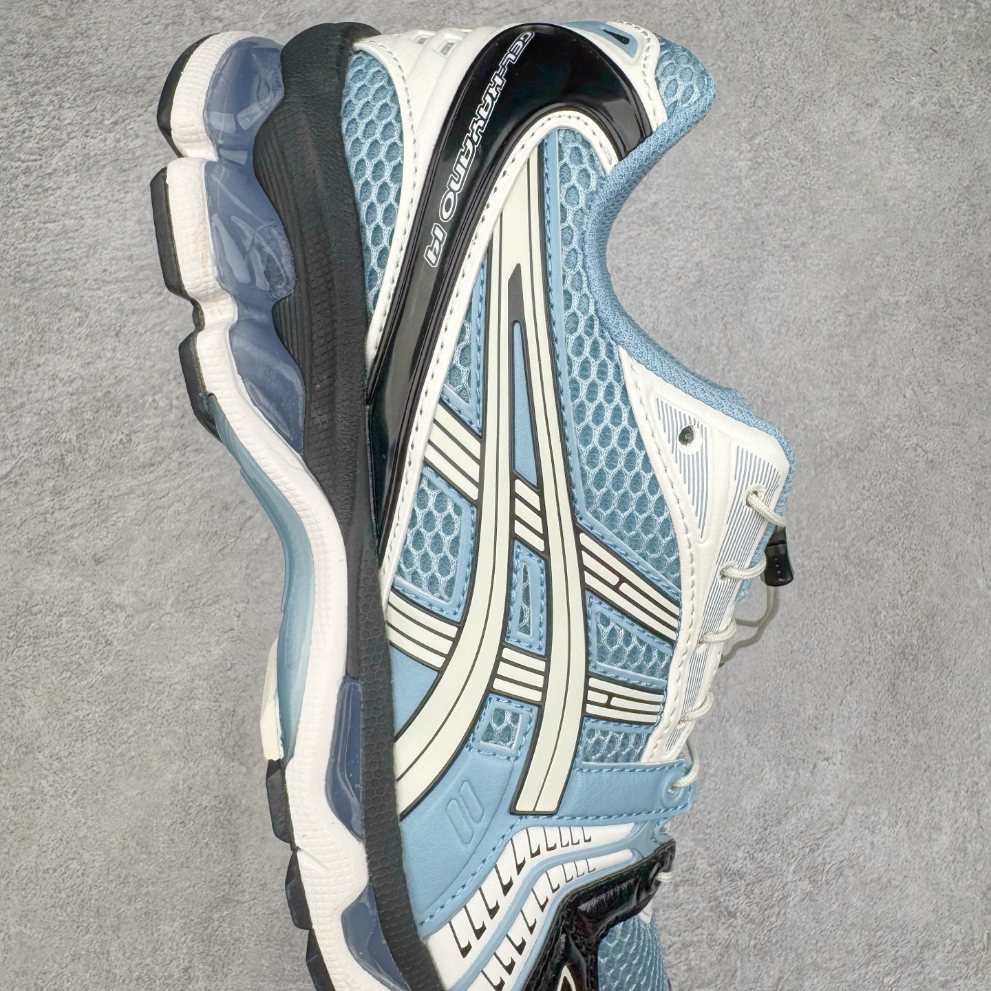 图片[6]-＃ZC总裁 Asics Gel-Kayano K14 亚瑟士系列复古舒适织物合成革减震防滑耐磨低帮休闲跑步鞋 市场顶级版本 原装纸板楦头开发 独家私模五层组合大底 原厂定制缓震硅胶加持 原盒原配 官方四联吊牌 一比一同步原鞋工艺和用料 鞋面原厂“三明治”多层网布 区别其他同价版本 鞋垫采用原厂OrthoLite欧索莱材质 非普通海玻璃鞋垫 后跟一样采用了GEL缓震胶 整体系列设计非常的科技感 锻炼跑步的同时让你一样时尚百搭 尺码：36 37 37.5 38 39 39.5 40 40.5 41.5 42 42.5 43.5 44 44.5 45 46-选品中心