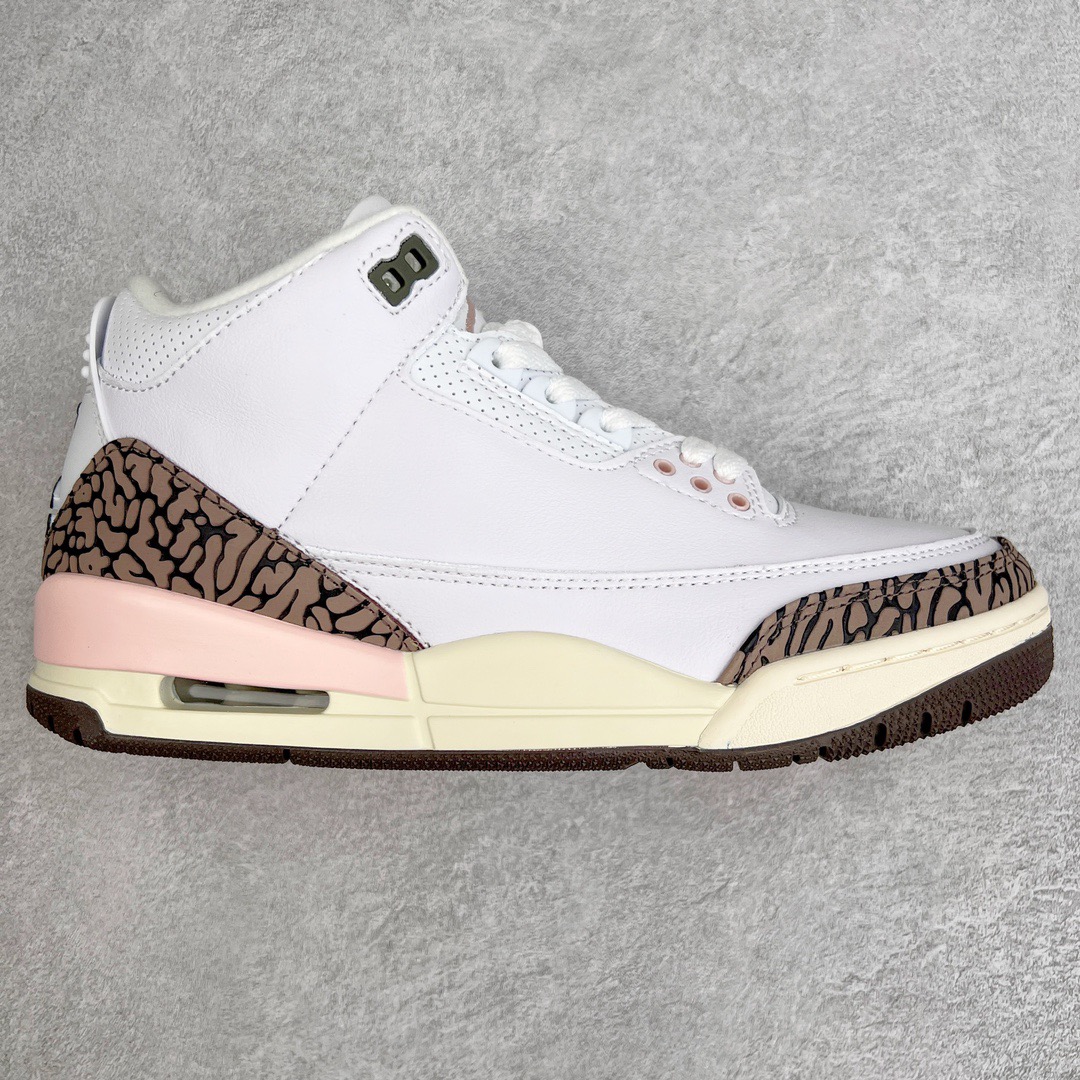 图片[8]-＃PB福利特价 Air Jordan AJ3 Retro 市场中端王者 全套原纸板楦头开发 原厂大底磨具加持立体防滑纹理 原装可视Air Sole气垫 原汁原味最完美的三代版型 唯一正确鞋头趴度弧度高度鞋身腰线 此版本只针对中端市场 皮料材质有所更替 其他数据细节工艺流程均保持一致 绝不口嗨 细节品控鞋型随意秒杀市面3XX 4XX 原厂TPU后跟饰片 正确内里反口里网布 皮料菱角分明不变形无多余毛边 正确手工大底描漆拉丝 市场唯一原厂鞋扣模具 原厂织唛标 原厂飞人电绣工艺 尾指中部跳三针 独家绑鞋带手法 印刷中底布 四线拉帮 米色美纹纸贴合固定 进口港宝加持 后跟自然饱满 全鞋荧光划线卡点 追求极致完美 每一双都是工艺品 多重QC质检 超越公司货的品控标准 实实在在的免检产品 尺码：40 40.5 41 42 42.5 43 44 44.5 45 45.5 46 47.5-选品中心