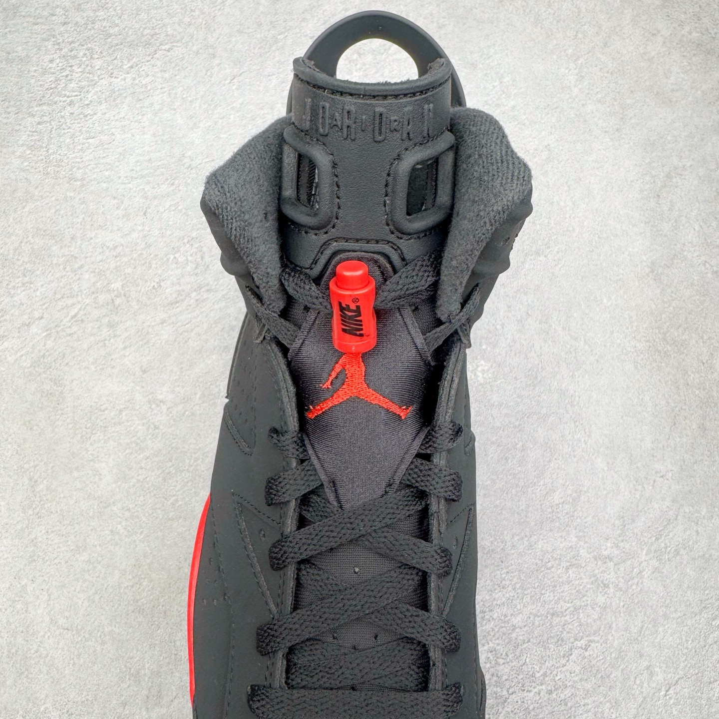 图片[5]-＃Ljr特供 Air Jordan AJ6 Retro 反转红外线 CT8529-001 全新改良批次 圈内最强倒钩系列 恪守真诚 承诺混一赔十 高端零售裸鞋圈特供批次 SZ原厂全套原楦原纸板冲刀磨具开发 原厂皮料加持 原厂港宝加持定型后跟R度完美 同源原厂电绣 飞翼针数密度立体效果一致 百分百一致原鞋 原厂拉帮工艺 针距密度一致 后跟弧度收口自然不对折 极致一眼正品既视感 进口玻璃冲刀皮料裁剪零毛边 全鞋电脑针车工艺 品控清洁度最高QC检验标准 免检产品 原厂订购鞋盒、鞋标、防尘纸、鞋撑、鞋带 追求极致的原厂味道 尺码：40.5 41 42 42.5 43 44 44.5 45 46 47.5 48.5-选品中心