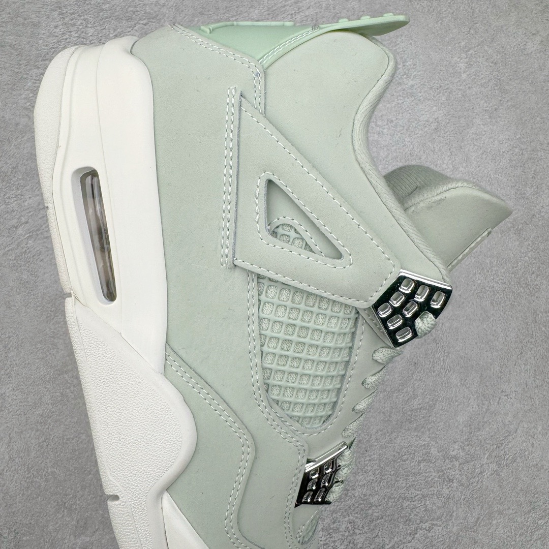 图片[6]-＃Y3纯原福利 Air Jordan AJ4 \\\”Seafoam\\\” 薄荷绿 HV0823-003 市售天花板产物 耗时半年巨作 全套原纸板楦头开发 原厂特供皮料加持 确保原汁原味 完美呈现四代版型 一比一鞋头弧度高度鞋身弧度 数据细节工艺流程均保持原鞋一致 原厂TPU网格鞋带扣 正确内里网布 菱角分明不变形无多余毛边 柔软性质感一致于原鞋 市场唯一原厂鞋扣模具 背面可见隐藏注塑口 原厂织唛标 原厂飞人电绣工艺 尾指中部跳三针 独家绑鞋带手法 印刷中底布 四线拉帮 米色美纹纸贴合固定 进口港宝加持 后跟自然饱满 全鞋荧光划线卡点 追求极致完美 每一双都是工艺品 多重QC质检 超越公司货的品控标准 实实在在的免检产品 尺码对应库存明细‼️-选品中心