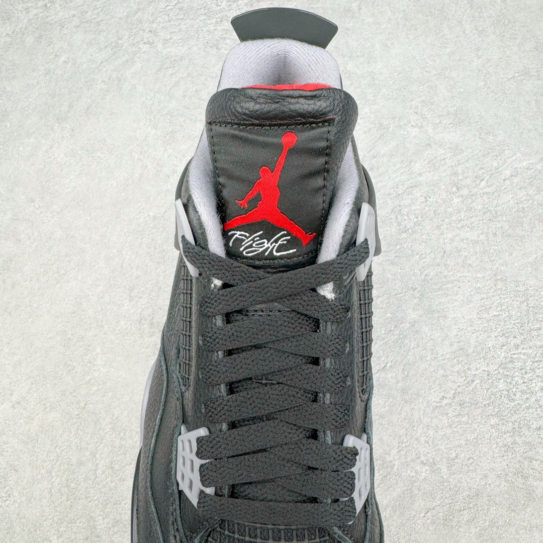 图片[5]-＃Y3纯原福利 Air Jordan AJ4 \\\”Bred Reimagined\\\” 黑红2024 FV5029-006 市售天花板产物 耗时半年巨作 全套原纸板楦头开发 原厂特供皮料加持 确保原汁原味 完美呈现四代版型 一比一鞋头弧度高度鞋身弧度 数据细节工艺流程均保持原鞋一致 原厂TPU网格鞋带扣 正确内里网布 菱角分明不变形无多余毛边 柔软性质感一致于原鞋 市场唯一原厂鞋扣模具 背面可见隐藏注塑口 原厂织唛标 原厂飞人电绣工艺 尾指中部跳三针 独家绑鞋带手法 印刷中底布 四线拉帮 米色美纹纸贴合固定 进口港宝加持 后跟自然饱满 全鞋荧光划线卡点 追求极致完美 每一双都是工艺品 多重QC质检 超越公司货的品控标准 实实在在的免检产品 尺码对应库存明细‼️-选品中心