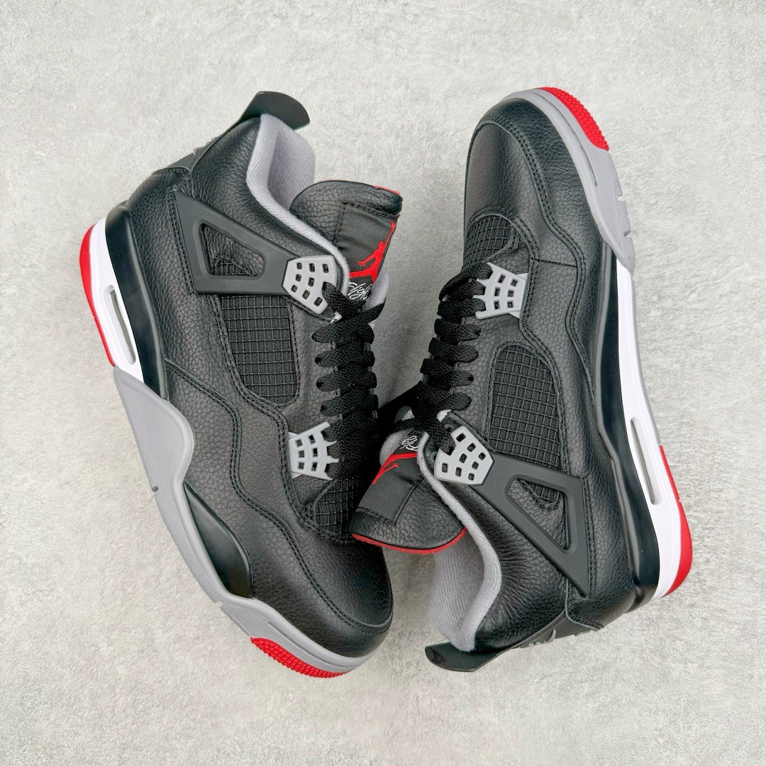 图片[3]-＃Y3纯原福利 Air Jordan AJ4 \\\”Bred Reimagined\\\” 黑红2024 FV5029-006 市售天花板产物 耗时半年巨作 全套原纸板楦头开发 原厂特供皮料加持 确保原汁原味 完美呈现四代版型 一比一鞋头弧度高度鞋身弧度 数据细节工艺流程均保持原鞋一致 原厂TPU网格鞋带扣 正确内里网布 菱角分明不变形无多余毛边 柔软性质感一致于原鞋 市场唯一原厂鞋扣模具 背面可见隐藏注塑口 原厂织唛标 原厂飞人电绣工艺 尾指中部跳三针 独家绑鞋带手法 印刷中底布 四线拉帮 米色美纹纸贴合固定 进口港宝加持 后跟自然饱满 全鞋荧光划线卡点 追求极致完美 每一双都是工艺品 多重QC质检 超越公司货的品控标准 实实在在的免检产品 尺码对应库存明细‼️-选品中心