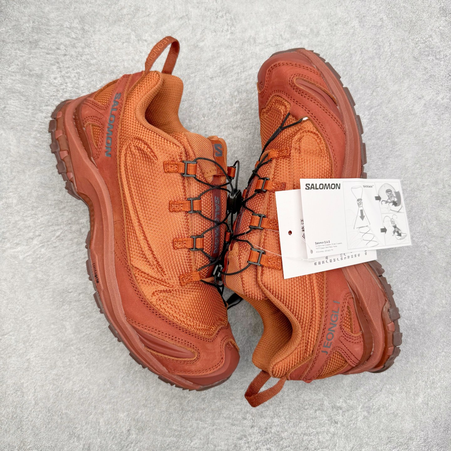 图片[3]-＃GX/绿X JEONGLI x SALOMON XA PRO 3D XA PRO 3D 萨洛蒙联名舒适百搭舒适百搭减震耐磨透气低帮休闲越野跑步鞋 纯原外贸平台特供订单 耗时半年巨作 全套原纸板楦头开发 原厂特供网布配套加持 确保原汁原味 完美呈现版型 原档数据独家私模五层组合大底 男女鞋同步官方开发至46.5 原装Ortholite轻量化鞋垫 中底布带钢印编号 原厂TPU锁扣 进口港宝加持 后跟自然饱满 还原公司包裹性 鞋面采用SENSIFT贴合技术 全方位贴合包裹脚型 鞋跟部鞋底牵引设计 提供强大的抓地性能 更适应野外崎岖不平的道路 其3D ADVANCED CHASSIS底盘 材料轻量大化 钉齿设计更具稳定性 防护性 鞋底易磨损区运用CONTAGRIP高耐磨材料 应对城市硬质路面长距离跑考验 尺码：36 36.5 37.5 38 38.5 39 40 40.5 41 42 42.5 43 44 44.5 45 46 46.5-选品中心