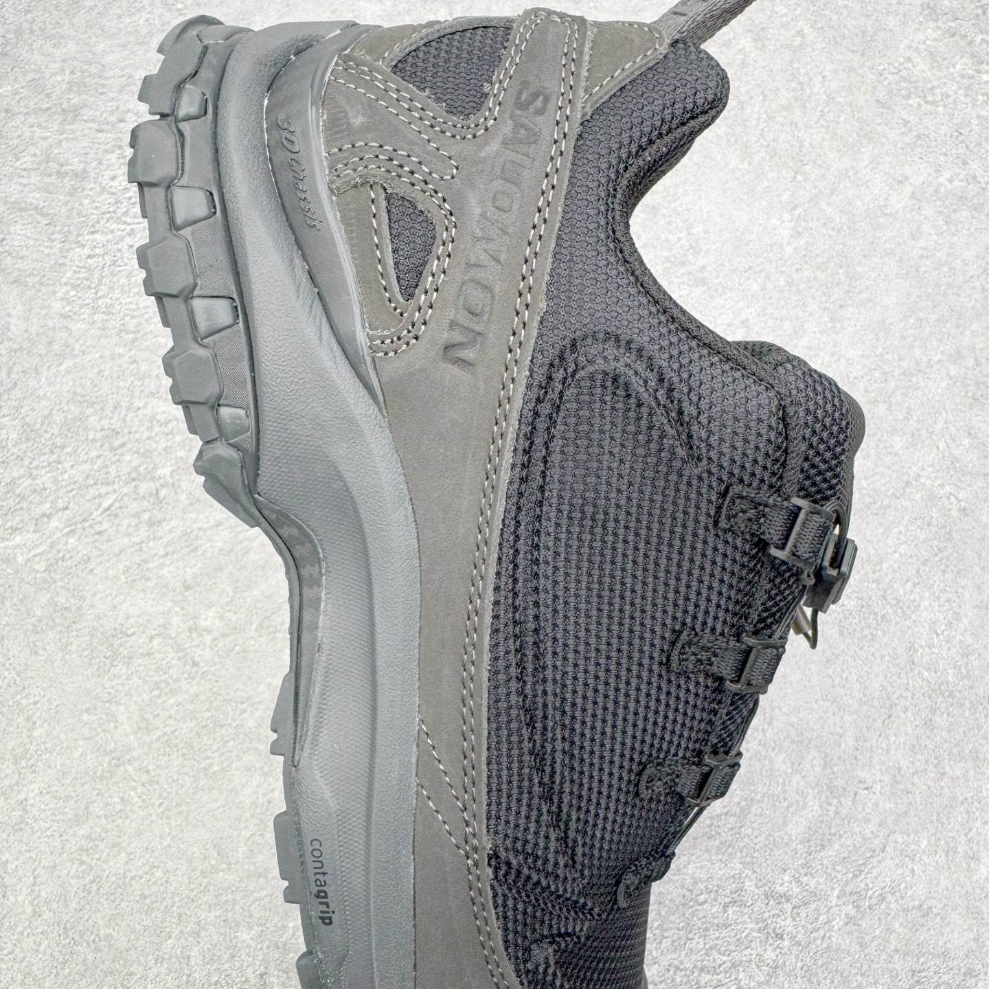 图片[6]-＃GX/绿X JEONGLI x SALOMON XA PRO 3D XA PRO 3D 萨洛蒙联名舒适百搭舒适百搭减震耐磨透气低帮休闲越野跑步鞋 纯原外贸平台特供订单 耗时半年巨作 全套原纸板楦头开发 原厂特供网布配套加持 确保原汁原味 完美呈现版型 原档数据独家私模五层组合大底 男女鞋同步官方开发至46.5 原装Ortholite轻量化鞋垫 中底布带钢印编号 原厂TPU锁扣 进口港宝加持 后跟自然饱满 还原公司包裹性 鞋面采用SENSIFT贴合技术 全方位贴合包裹脚型 鞋跟部鞋底牵引设计 提供强大的抓地性能 更适应野外崎岖不平的道路 其3D ADVANCED CHASSIS底盘 材料轻量大化 钉齿设计更具稳定性 防护性 鞋底易磨损区运用CONTAGRIP高耐磨材料 应对城市硬质路面长距离跑考验 尺码：36 36.5 37.5 38 38.5 39 40 40.5 41 42 42.5 43 44 44.5 45 46 46.5-选品中心