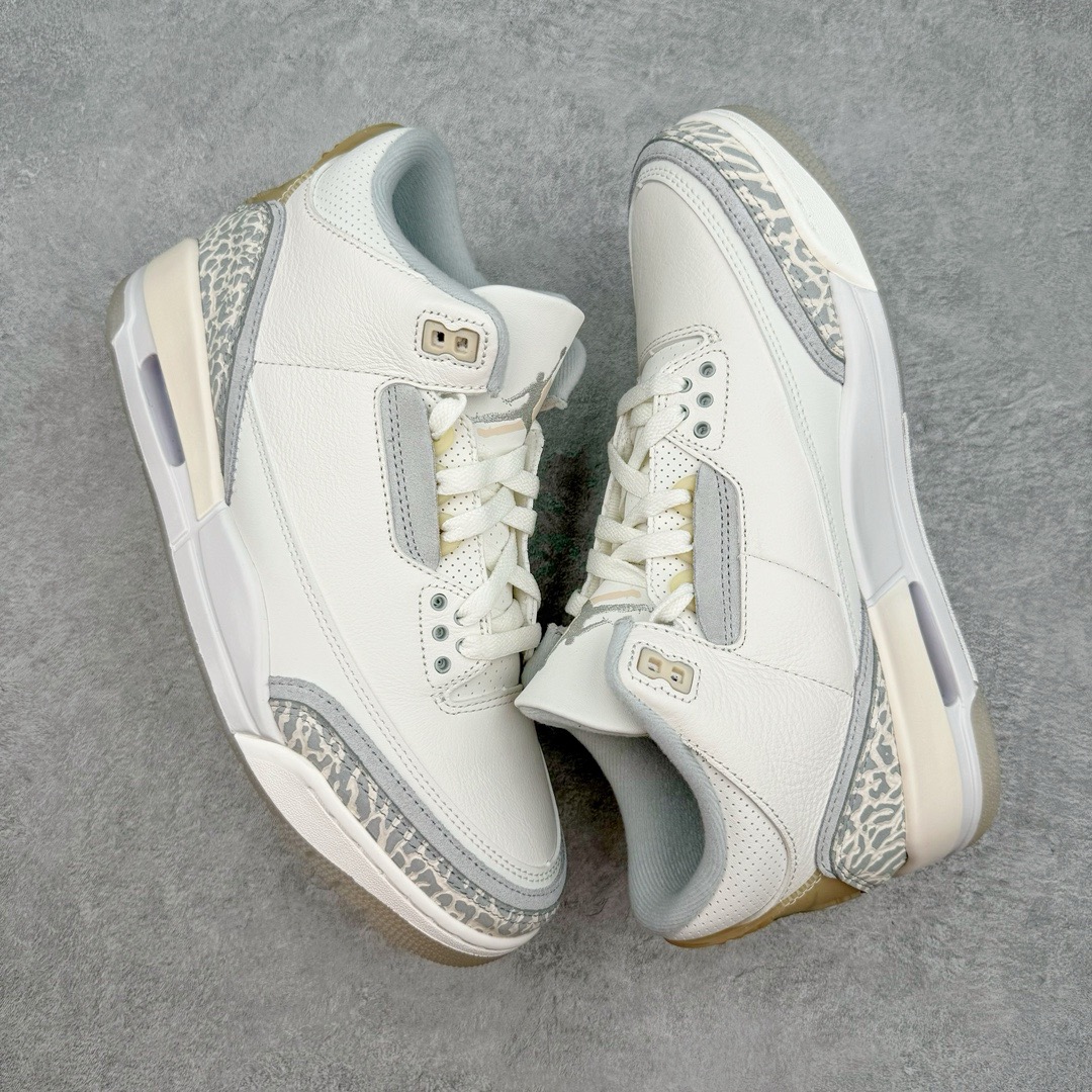 图片[3]-＃PK纯原福利 Air Jordan AJ3 Craft \\\”Ivory\\\” 象牙白 货号：FJ9479-100 目前市场最推荐的产品 市场唯一正确批次 操刀耗时半年巨作 超合理的单价 拒绝高利润 全套原纸板楦头开发 原厂大底磨具加持立体防滑纹理 原装可视Air Sole气垫 原汁原味最完美的三代版型 唯一正确鞋头趴度弧度高度鞋身腰线 原厂TPU彩虹扎染后跟饰片 正确内里反口里网布 皮料菱角分明不变形无多余毛边 广东原厂zp同批次手工大底描漆拉丝 市场唯一原厂鞋扣模具 原厂织唛标 原厂飞人电绣工艺 尾指中部跳三针 独家绑鞋带手法 印刷中底布 四线拉帮 米色美纹纸贴合固定 进口港宝加持 后跟自然饱满 全鞋荧光划线卡点 追求极致完美 每一双都是工艺品 多重QC质检 超越公司货的品控标准 实实在在的免检产品 尺码：40 40.5 41 42 42.5 43 44 44.5 45 46 47.5 48.5-选品中心