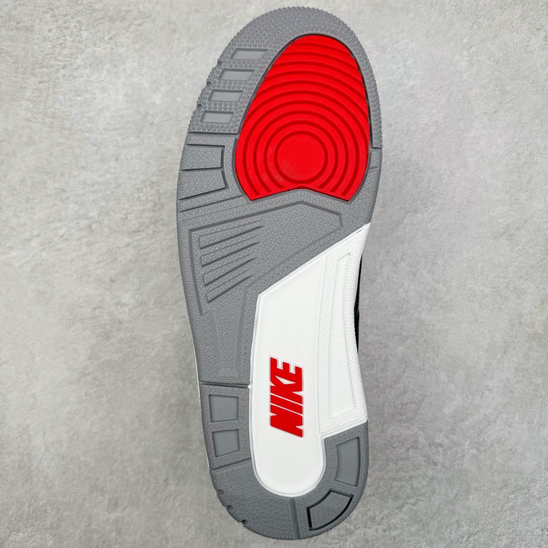 图片[9]-＃PK纯原福利 Air Jordan AJ3 Retro 复刻黑水泥 DN3707-010 目前市场最推荐的产品 市场唯一正确批次 操刀耗时半年巨作 超合理的单价 拒绝高利润 全套原纸板楦头开发 原厂大底磨具加持立体防滑纹理 原装可视Air Sole气垫 原汁原味最完美的三代版型 唯一正确鞋头趴度弧度高度鞋身腰线 原厂TPU彩虹扎染后跟饰片 正确内里反口里网布 皮料菱角分明不变形无多余毛边 广东原厂zp同批次手工大底描漆拉丝 市场唯一原厂鞋扣模具 原厂织唛标 原厂飞人电绣工艺 尾指中部跳三针 独家绑鞋带手法 印刷中底布 四线拉帮 米色美纹纸贴合固定 进口港宝加持 后跟自然饱满 全鞋荧光划线卡点 追求极致完美 每一双都是工艺品 多重QC质检 超越公司货的品控标准 实实在在的免检产品 尺码：40 40.5 41 42 42.5 43 44 44.5 45 46 47.5 48.5-选品中心