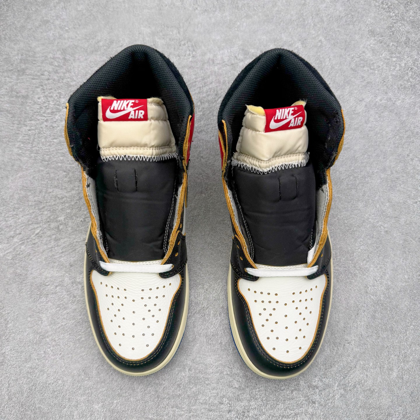 图片[2]-＃PK纯原 Union LA x Fragment Design x Air Jordan AJ1 Retro High NRG 三方联名四色拼接灰白蓝红 IO7847-002 圈内最强系列 高端零售特供批次 产品品控稳定性领先行业 各方面均可对飙L版 良心定价不杀猪 SZ原厂全套原楦原纸板冲刀磨具开发 原厂皮料加持 原厂港宝加持定型后跟R度完美 同源原厂电绣 飞翼针数密度立体效果一致 百分百一致原鞋 原厂拉帮工艺 针距密度一致 后跟弧度收口自然不对折 极致一眼正品既视感 进口玻璃冲刀皮料裁剪零毛边 全鞋电脑针车工艺 品控清洁度最高QC检验标准 免检产品 原厂订购鞋盒、鞋标、防尘纸、鞋撑、鞋带 追求极致的原厂味道 尺码：36 36.5 37.5 38 38.5 39 40 40.5 41 42 42.5 43 44 44.5 45 46 47.5-选品中心