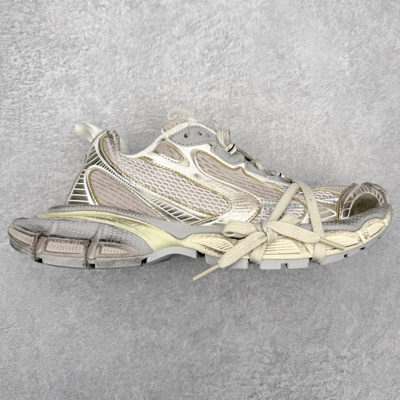 ＃纯原福利‼️BALENCIAGA 3XL Sneakers 巴黎世家十代网布系带低帮走秀复古老爹鞋 黑