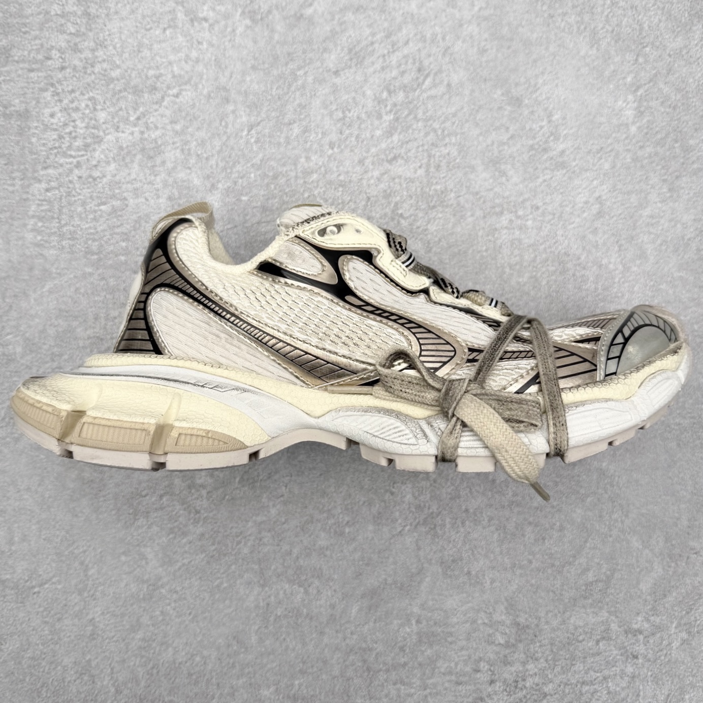 ＃纯原福利‼️BALENCIAGA 3XL Sneakers 巴黎世家十代网布系带低帮走秀复古老爹鞋 黑