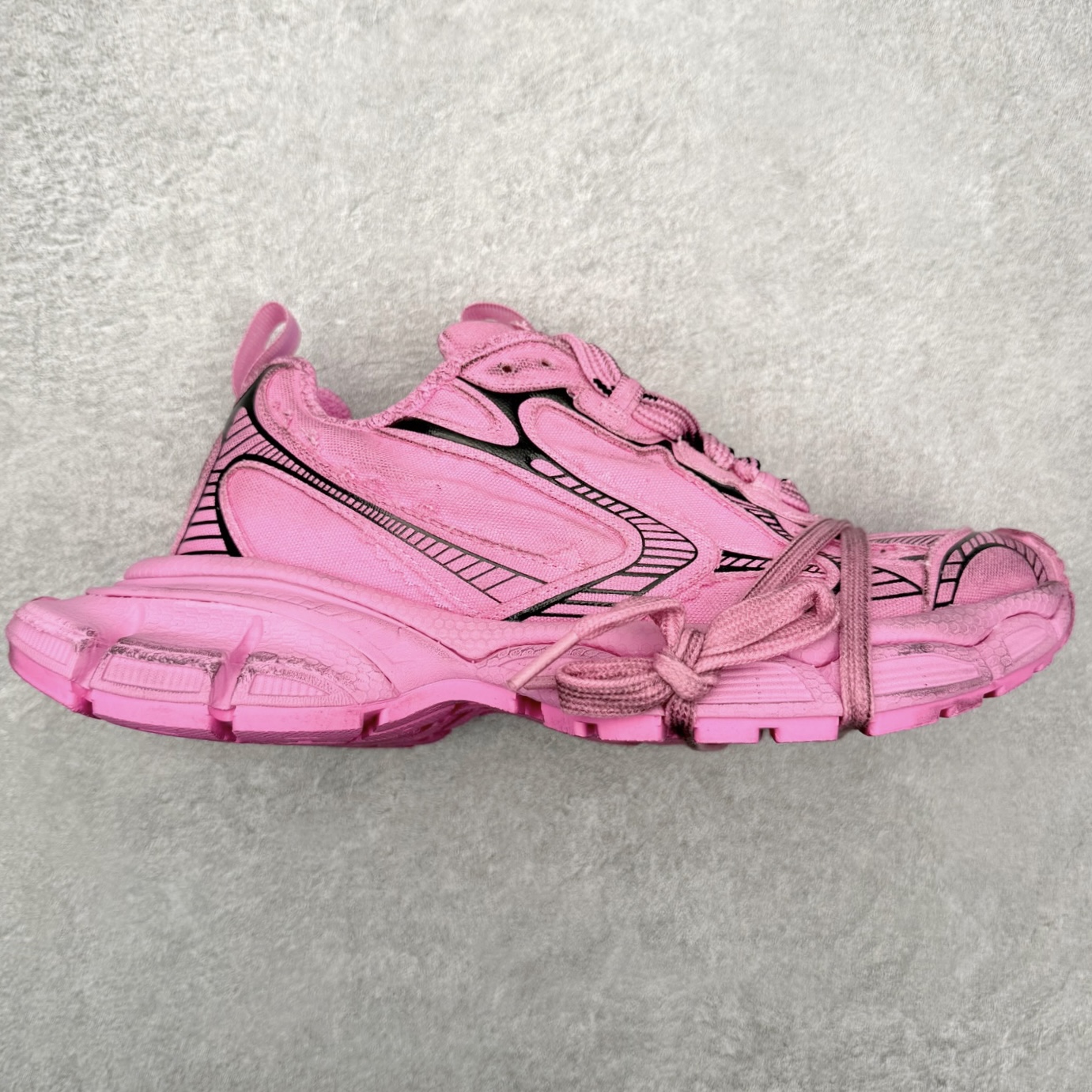 ＃纯原福利‼️BALENCIAGA 3XL Sneakers 巴黎世家十代网布系带低帮走秀复古老爹鞋 黑