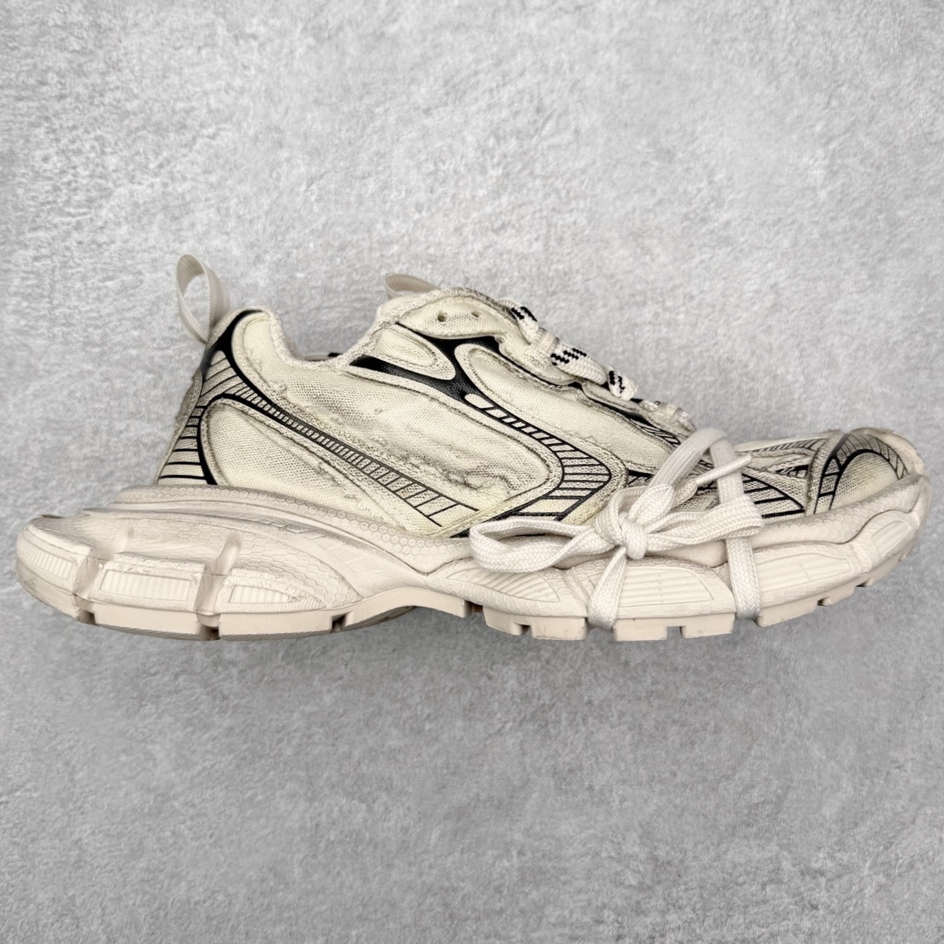 ＃纯原福利‼️BALENCIAGA 3XL Sneakers 巴黎世家十代网布系带低帮走秀复古老爹鞋 黑