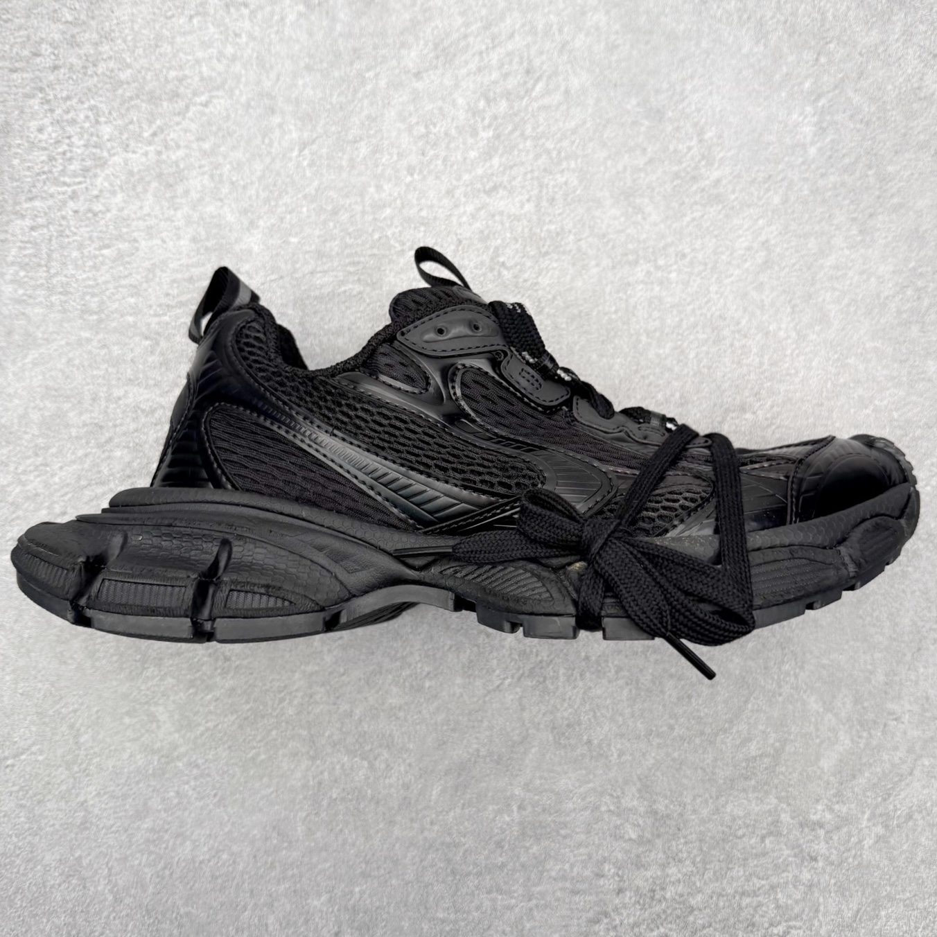 ＃纯原福利‼️BALENCIAGA 3XL Sneakers 巴黎世家十代网布系带低帮走秀复古老爹鞋 黑