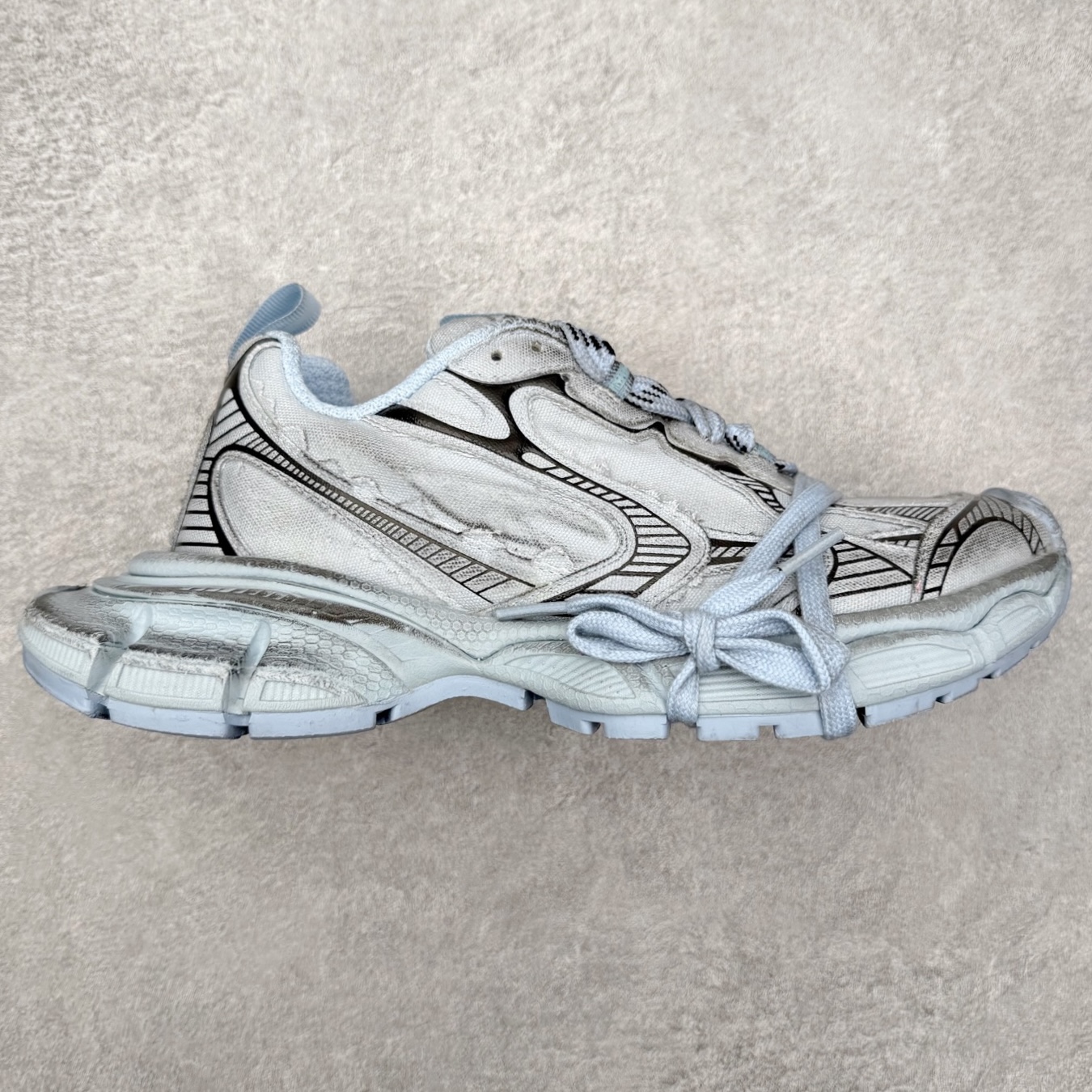 ＃纯原福利‼️BALENCIAGA 3XL Sneakers 巴黎世家十代网布系带低帮走秀复古老爹鞋 黑