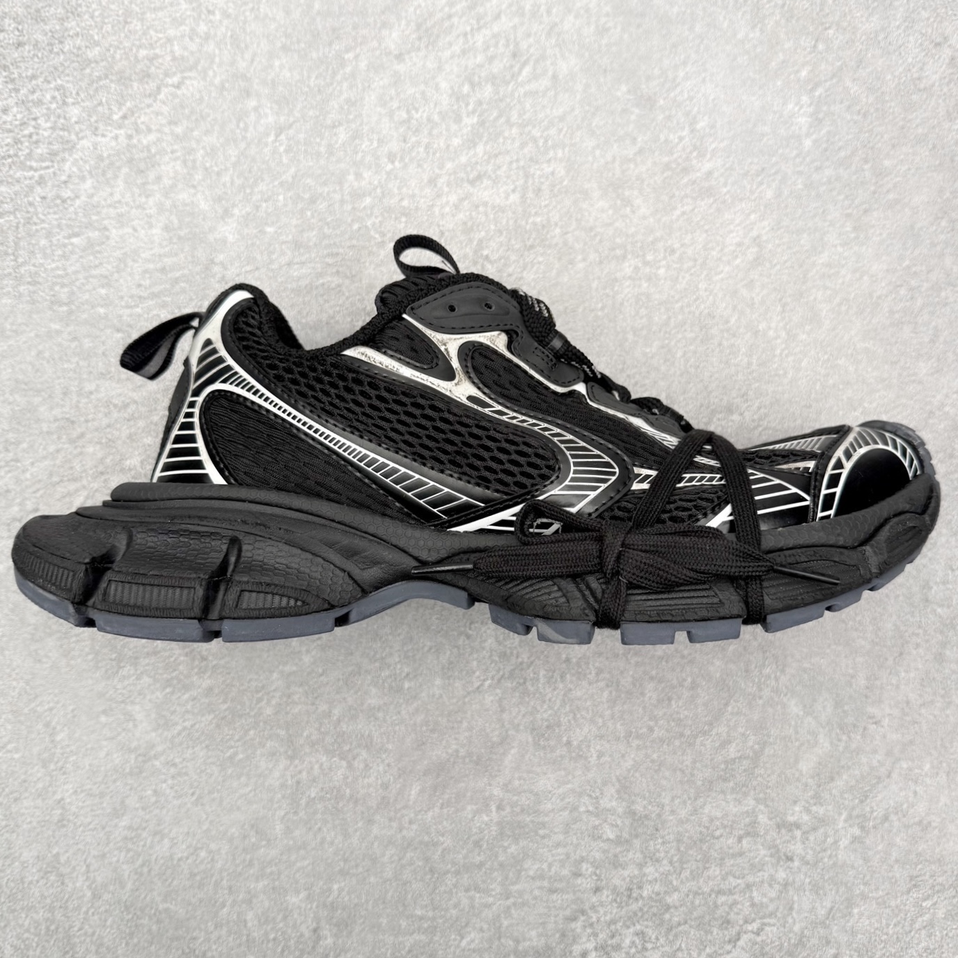 ＃纯原福利‼️BALENCIAGA 3XL Sneakers 巴黎世家十代网布系带低帮走秀复古老爹鞋 黑