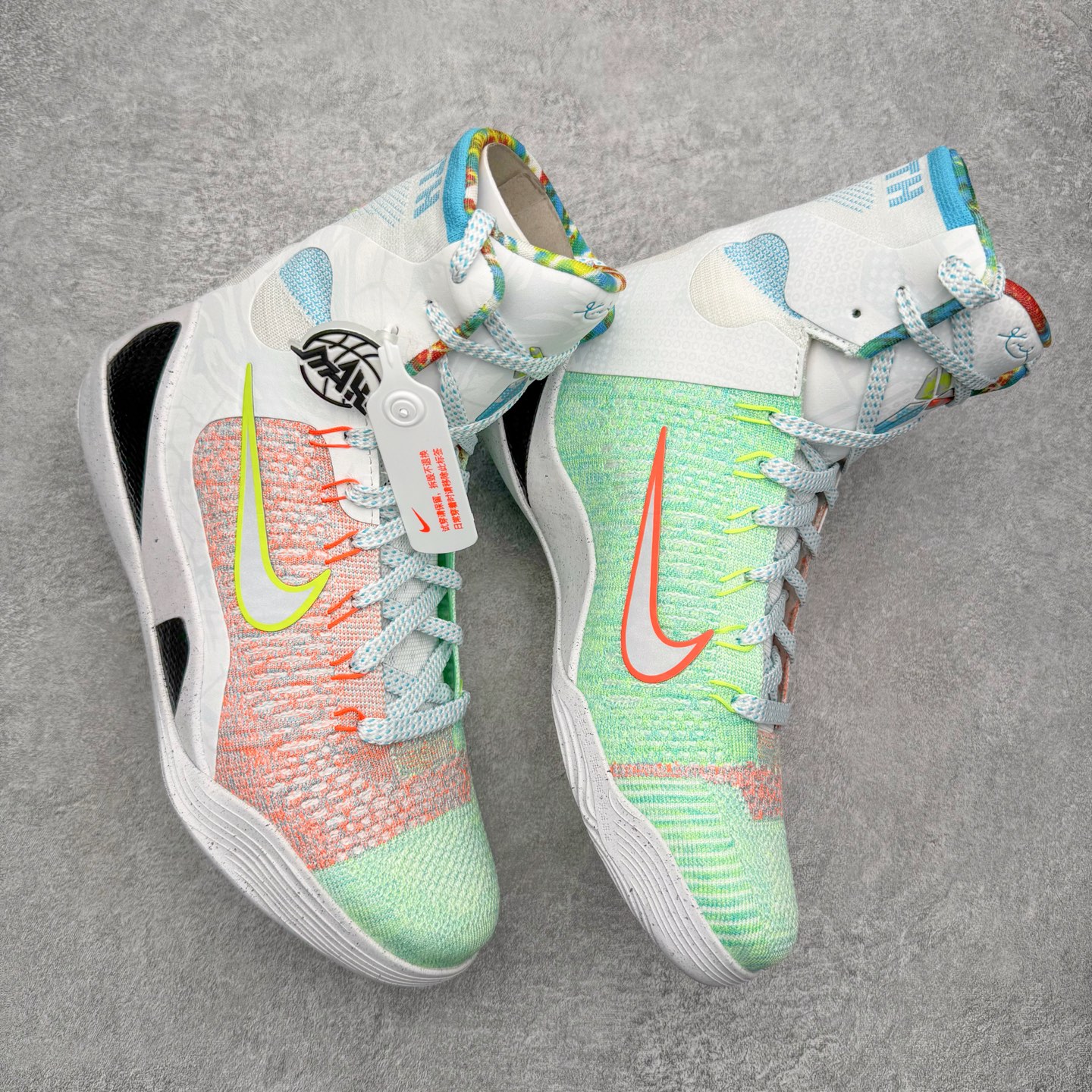 图片[3]-＃灭世纯原 NK KOBE 9 ELITE PROTRO \\\”科比9代精英高帮 白绿橙 FZ7335-101 2025曼巴年🐍重磅新品 市场最强科比9代精英版 独家出货 ✅原楦打造灵动版型 鞋头➕腰身➕后跟 360°无死角 ✅原厂工艺3层立体编织flyknit鞋面 厚度同步ZP吊打市场“纯原” ✅原厂碳板加持 立体感区分市场货品 ✅区分市场货品🌪过验级拉帮细节 ✅内置全新复刻版中底鞋垫 REACT缓震 密度增加抗衰减 ✅针对海外市场增加 47.5 满足精英选手实战需求 最强科9 灭世制造 用实力让情怀落地 👊🏻 实拍调校N版已经零色差零失真 百分百还原实物色彩所见即所得 不存在货不对板色差等低级问题 选购参考实物拍摄 不混卖不参货 只用心做好货严格选品 承诺混一赔十 尺码：39 40 40.5 41 42 42.5 43 44 44.5 45 46 47.5-选品中心