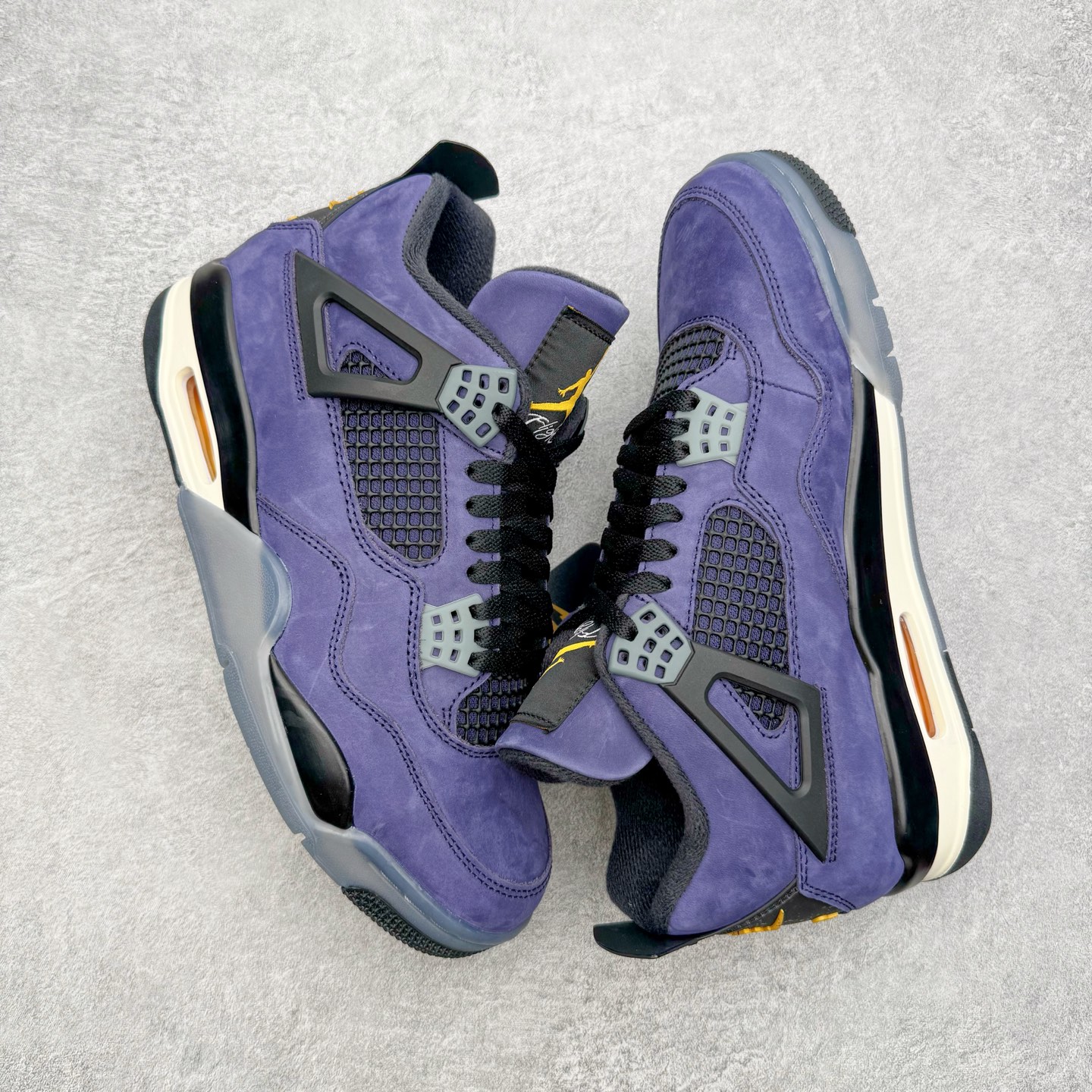 图片[3]-＃K版纯原 Air Jordan AJ4 Retro “Imperial Purple” 帝王紫 FV5029-500 全新升级改良 原鞋原楦原纸板同源开发 完美呈现乔4的版型 内侧正确双色网格 还原细节 原厂皮料 正确气垫颜色 正确网格工艺 正确拉帮工艺 全鞋原装材料制作 原档案原模具打造 支持全方位与正品对比 尺码：36 36.5 37.5 38 38.5 39 40 40.5 41 42 42.5 43 44 44.5 45 46 47.5-选品中心