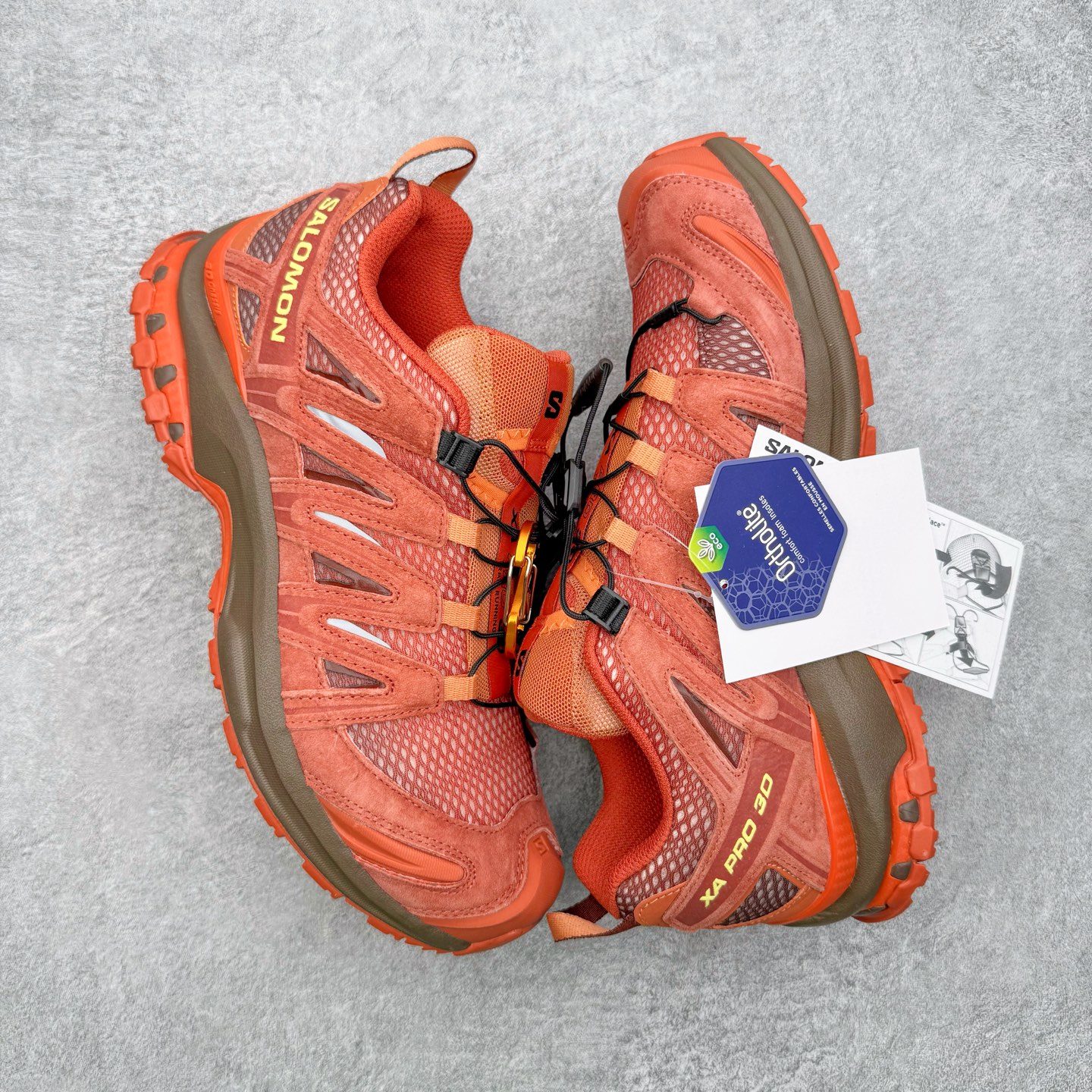 图片[3]-＃C版 SALOMON XA Pro 3D ADV 萨洛蒙潮流越野机能户外功能鞋 CNY马年限定 红棕 纯原外贸平台特供订单 耗时半年巨作 全套原纸板楦头开发 原厂特供网布配套加持 确保原汁原味 完美呈现版型 原档数据独家私模五层组合大底 原装Ortholite轻量化鞋垫 中底布带钢印编号 原厂TPU锁扣 进口港宝加持 后跟自然饱满 还原公司包裹性 鞋面采用SENSIFT贴合技术 全方位贴合包裹脚型 鞋跟部鞋底牵引设计 提供强大的抓地性能 更适应野外崎岖不平的道路 其3D ADVANCED CHASSIS底盘 材料轻量大化 钉齿设计更具稳定性 防护性 鞋底易磨损区运用CONTAGRIP高耐磨材料 应对城市硬质路面长距离跑考验 尺码：36 36.5 37.5 38 38.5 39 40 40.5 41 42 42.5 43 44 44.5 45-选品中心